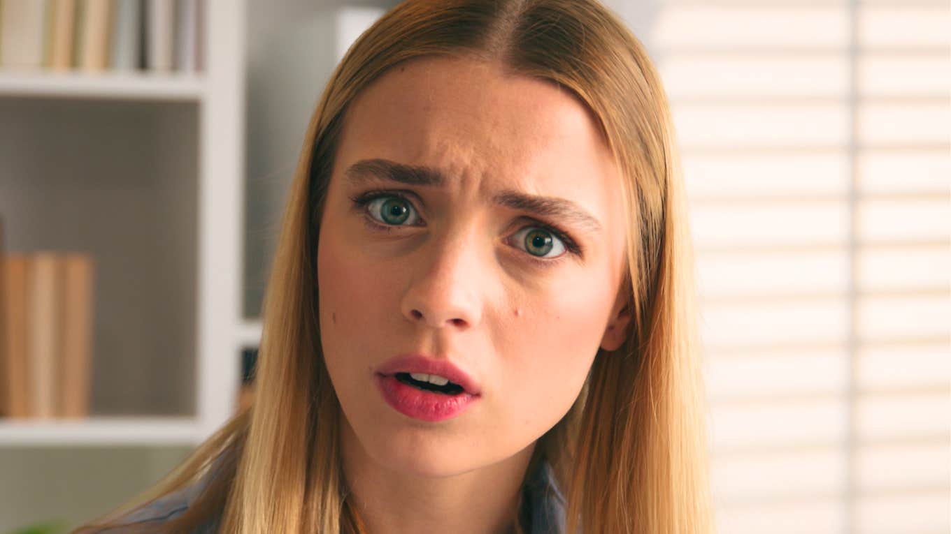 Person shocked by others gross hygiene habits. 
