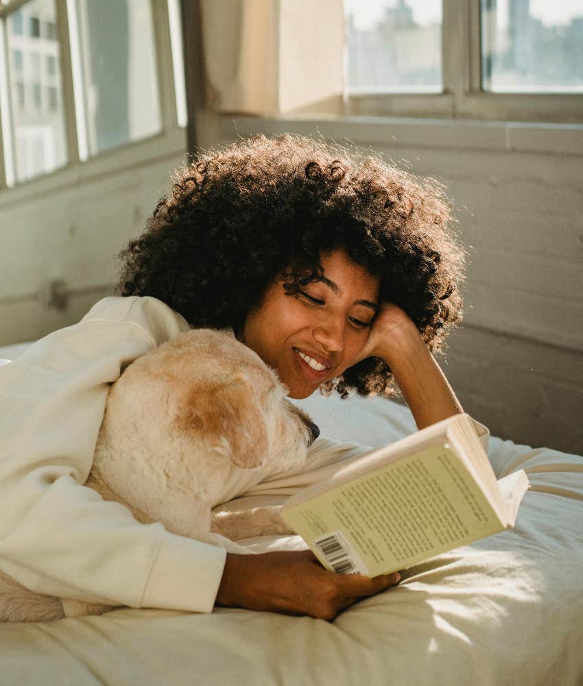 woman reading fiction hobbies emotionally intelligent people find enjoyable