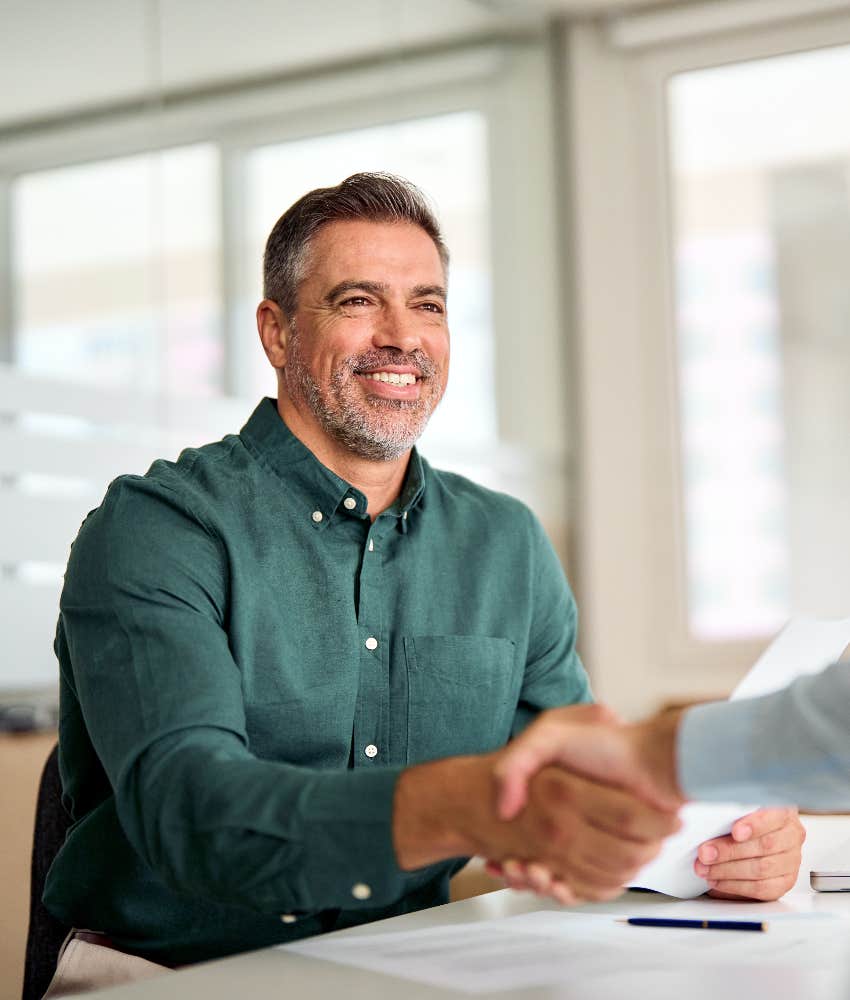 humble man feeling fulfilled at work