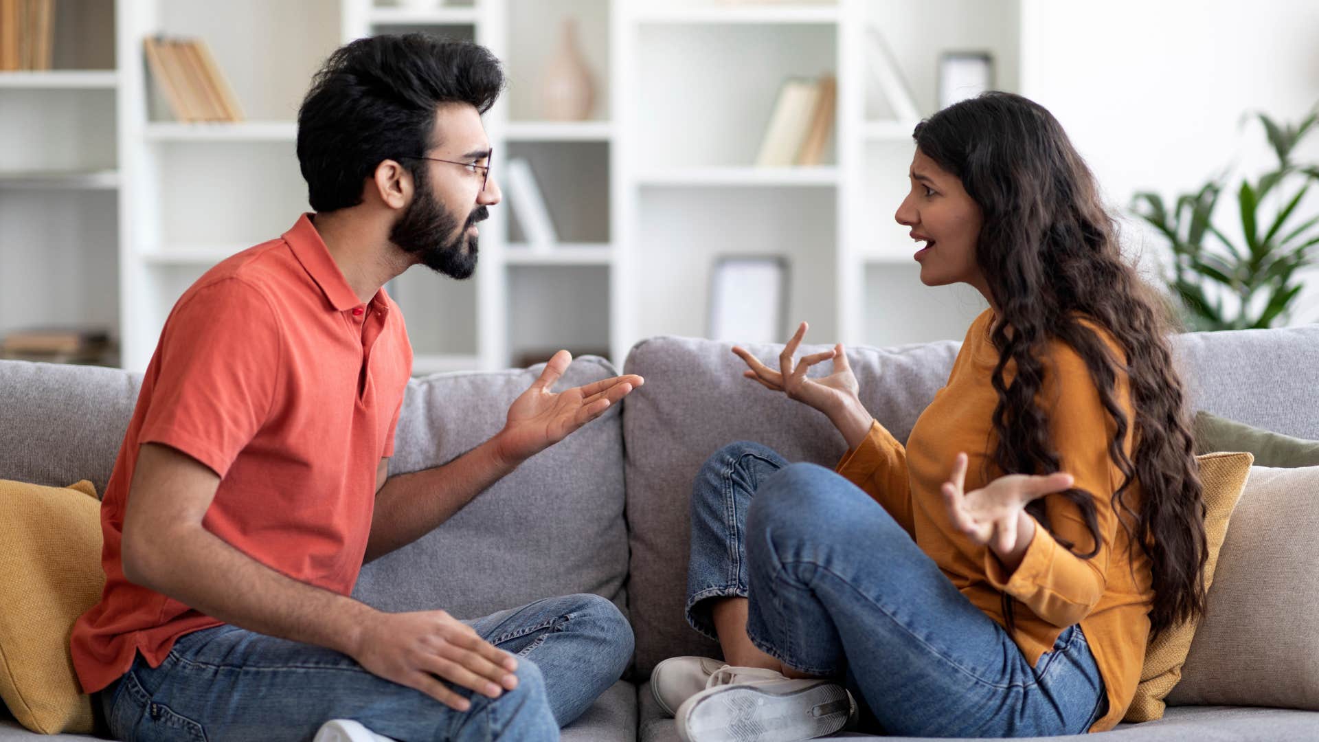 husband yelling at wife to just let it go