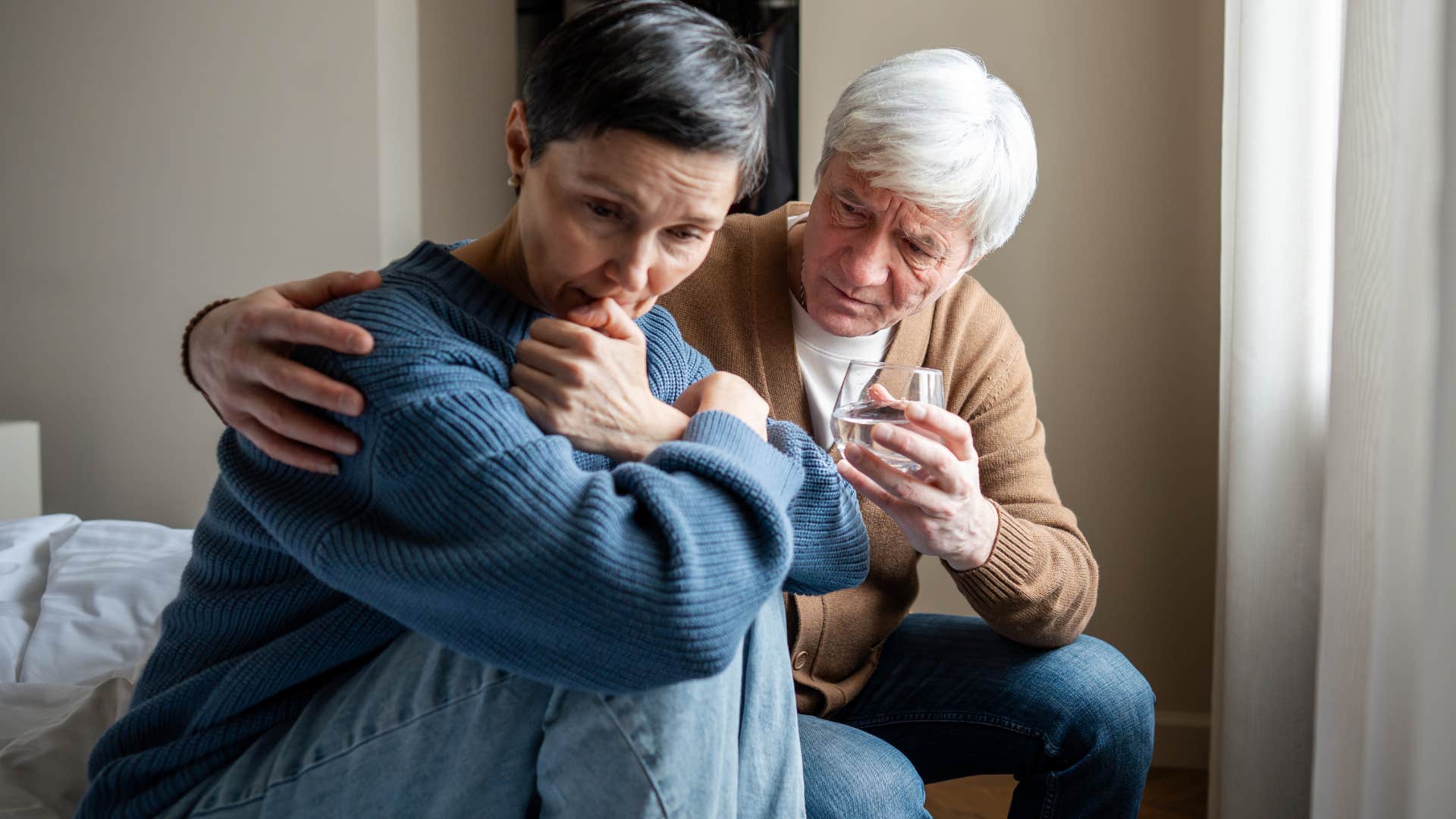 good man apologizing to upset wife