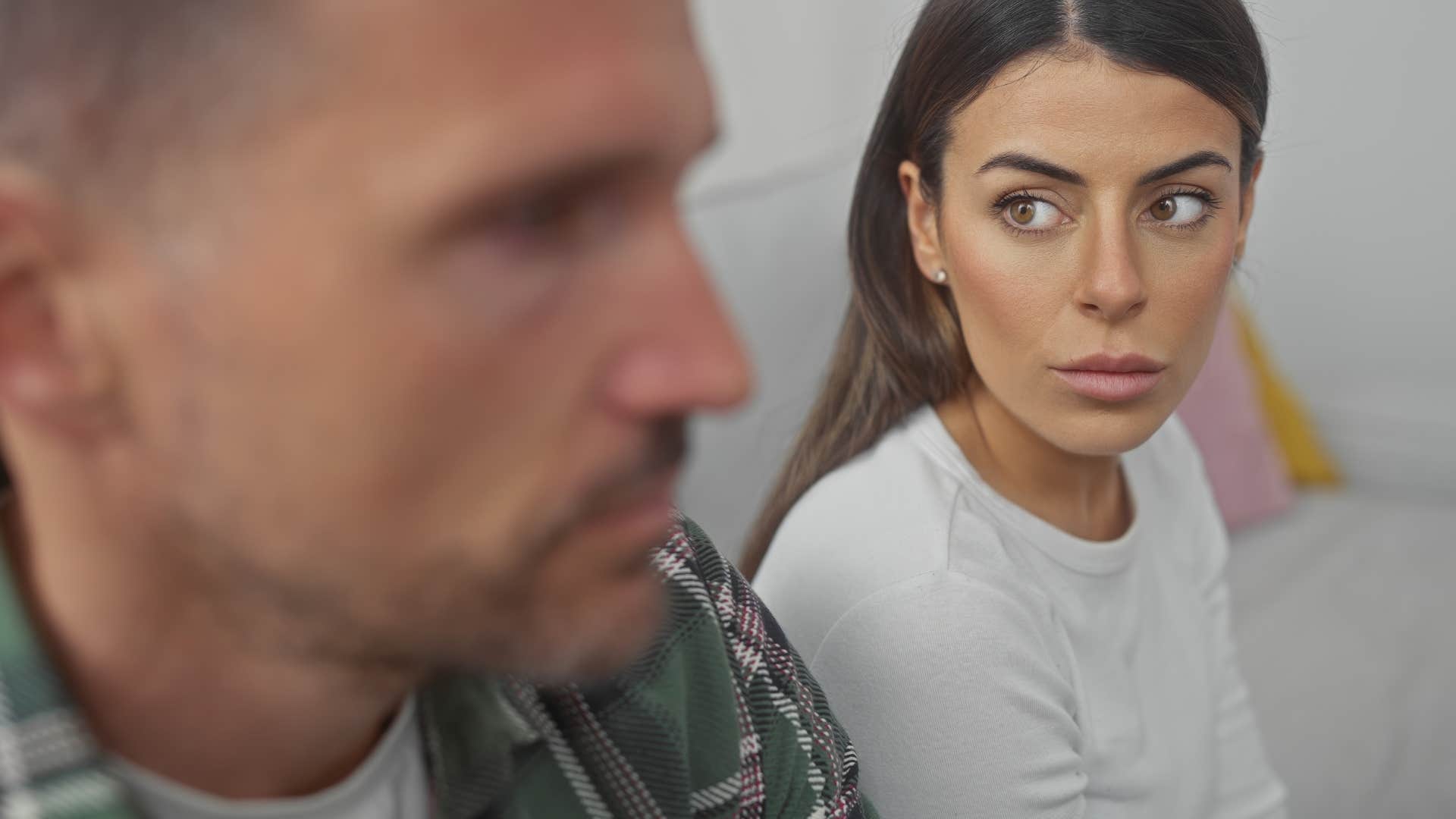 rude woman saying what's your problem to her partner