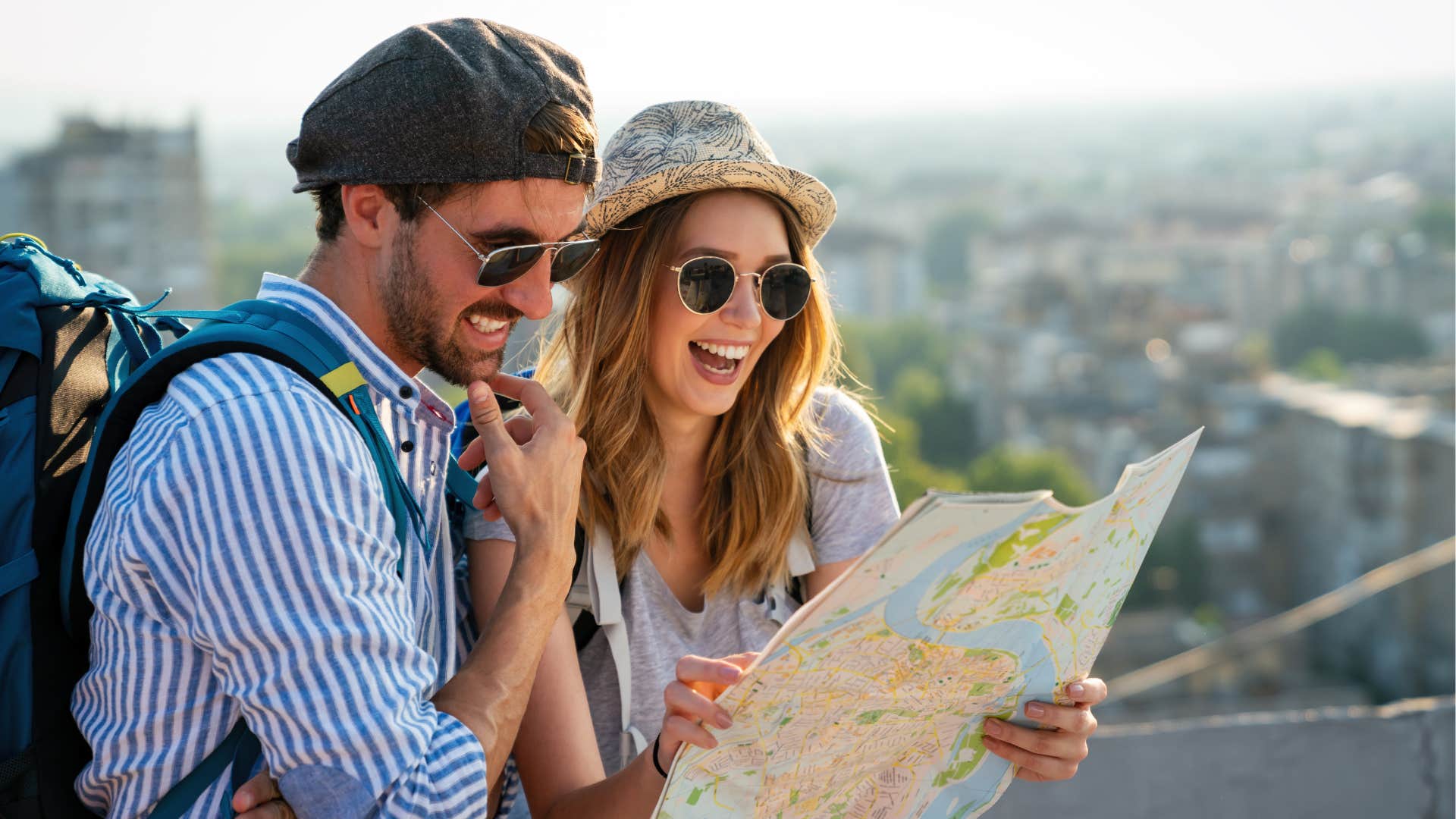 couple who truly love each other being self-aware on trip