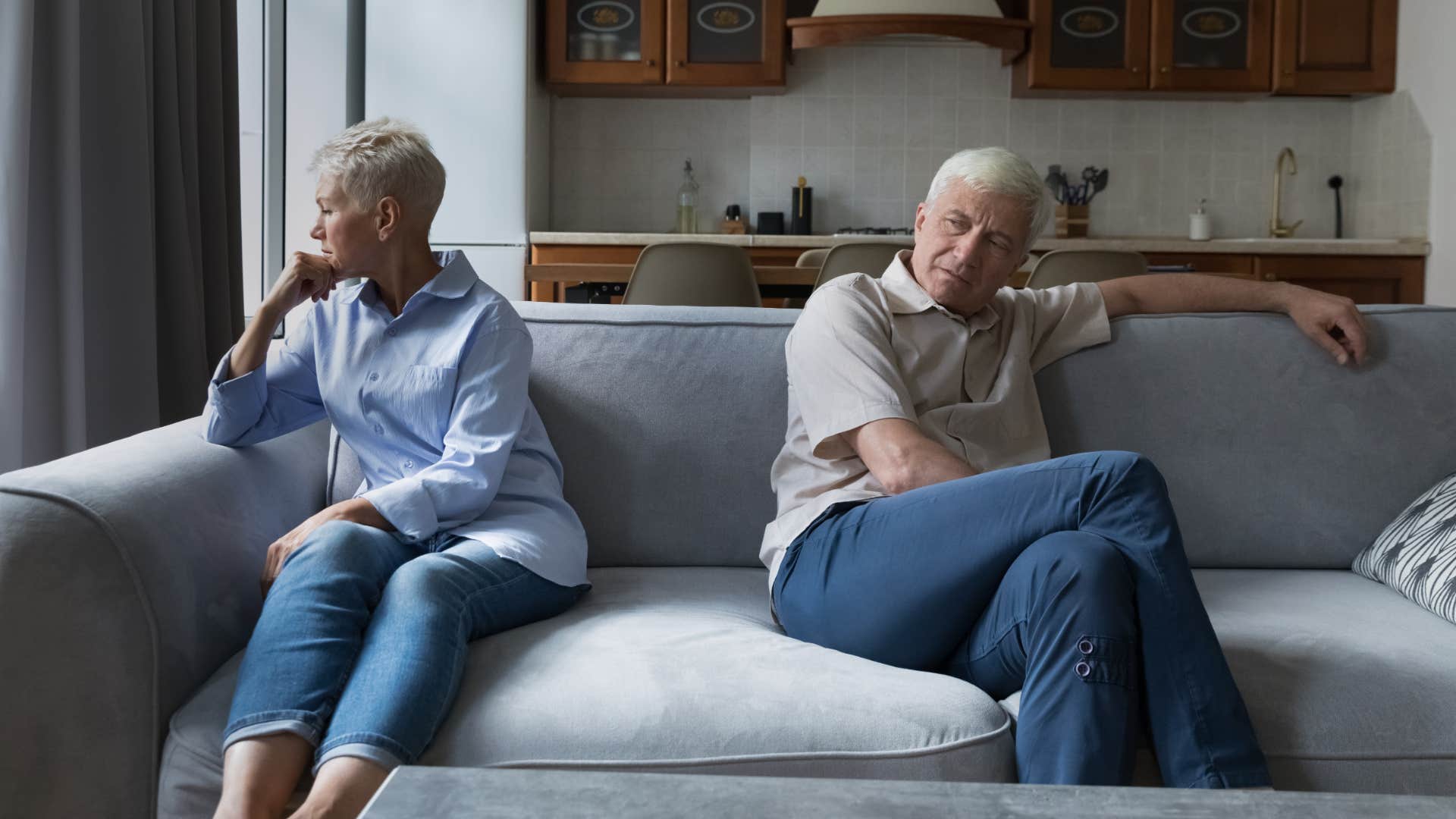 man not wanting to be physically near wife