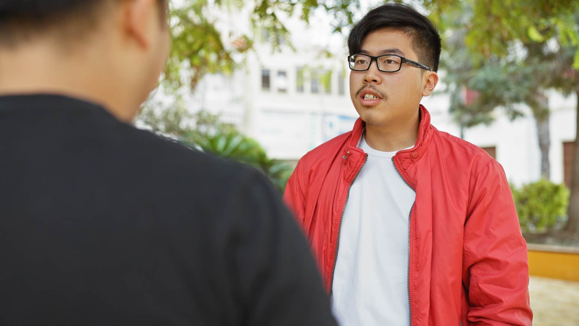 man saying I look rough to his friend