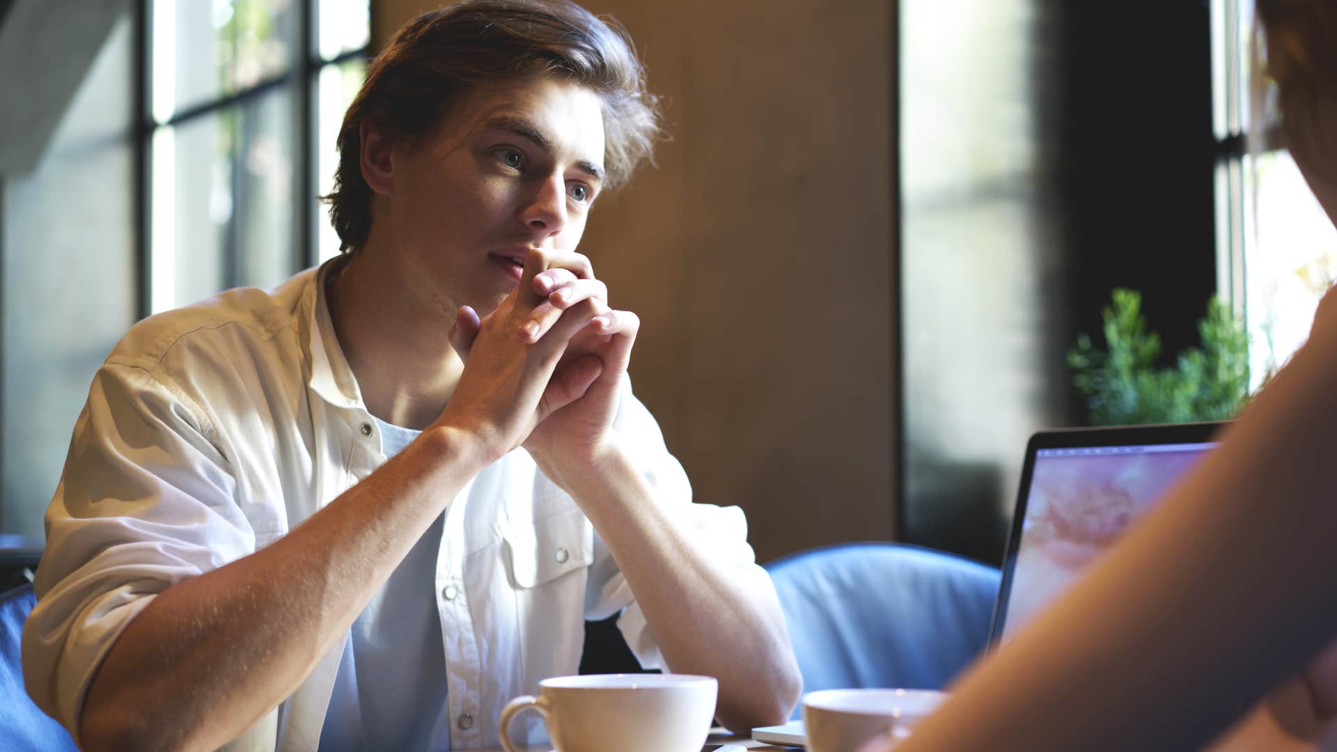 Man asking "Do you mind if we go to your place?" to a friend.