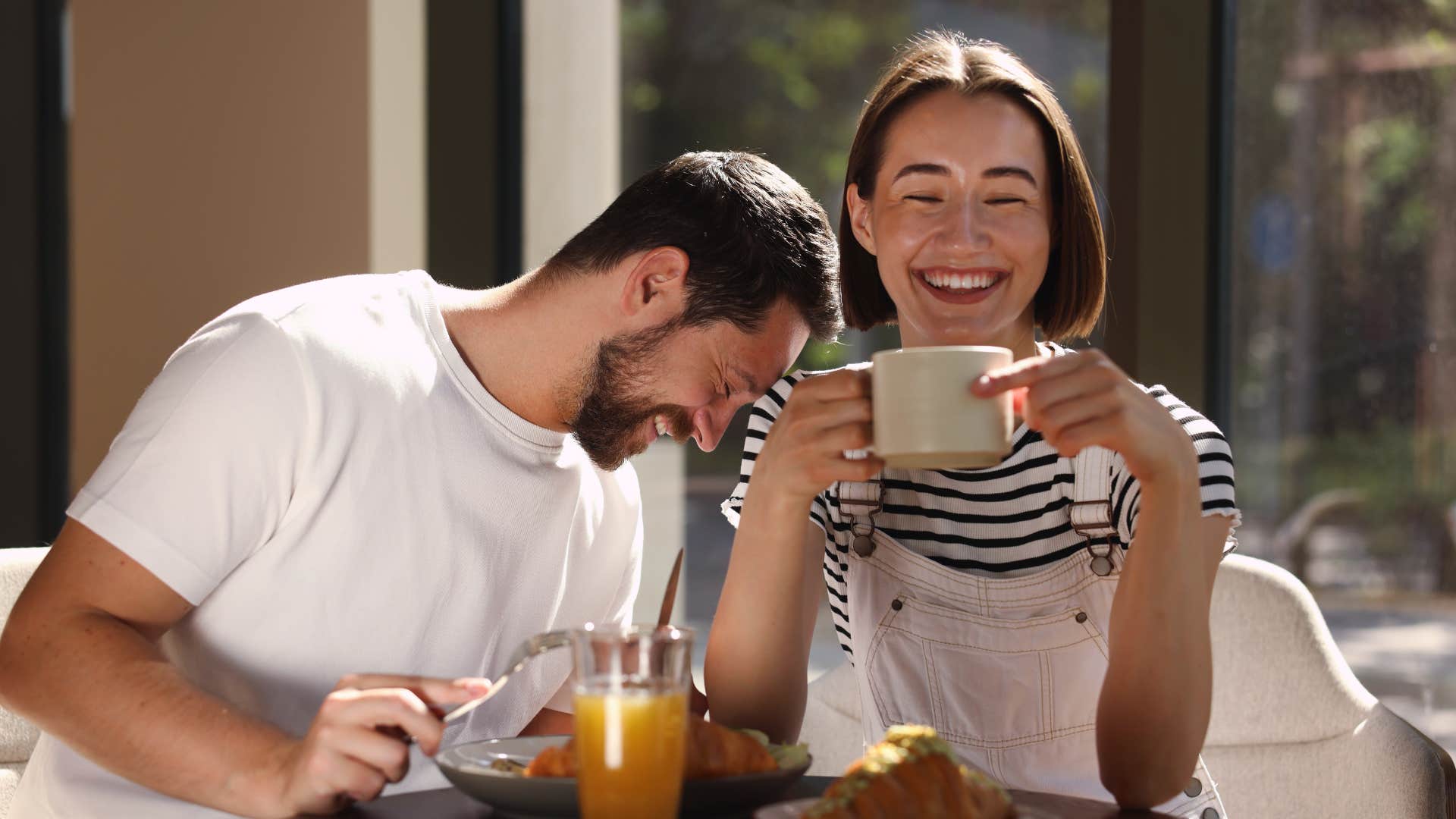 Man and woman. have good energy