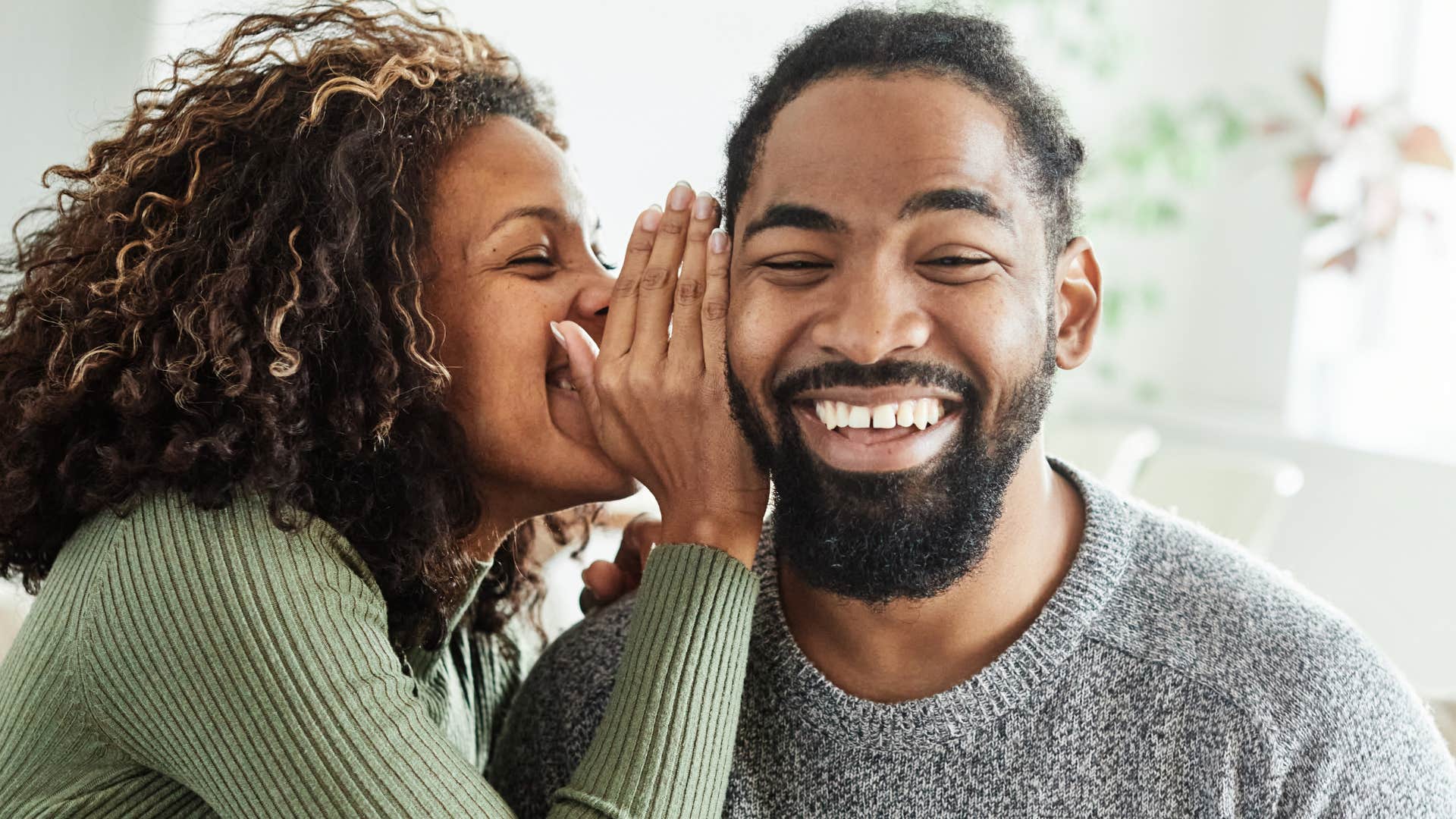 woman telling other people's secrets to her husband