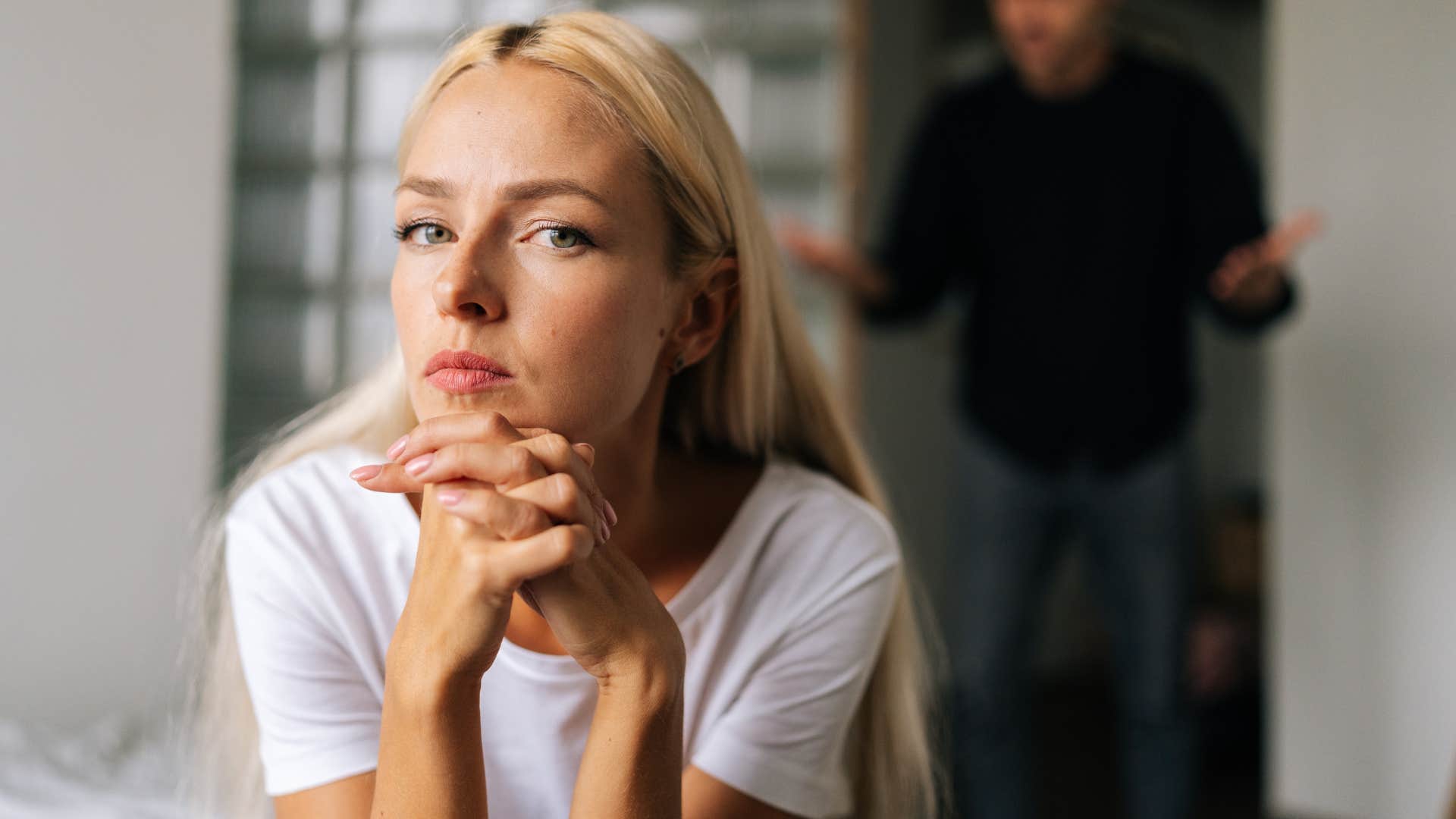 Woman turned away from her husband not planning dates and quality time.