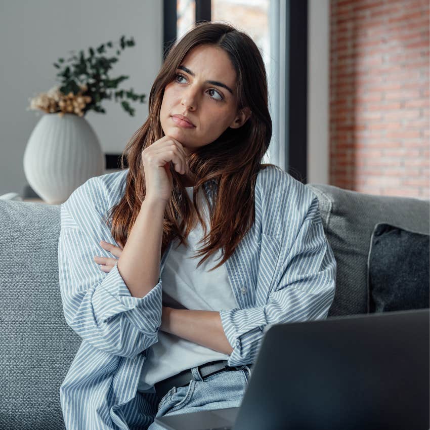 woman who is desperately hunting for happiness as she challenges thought