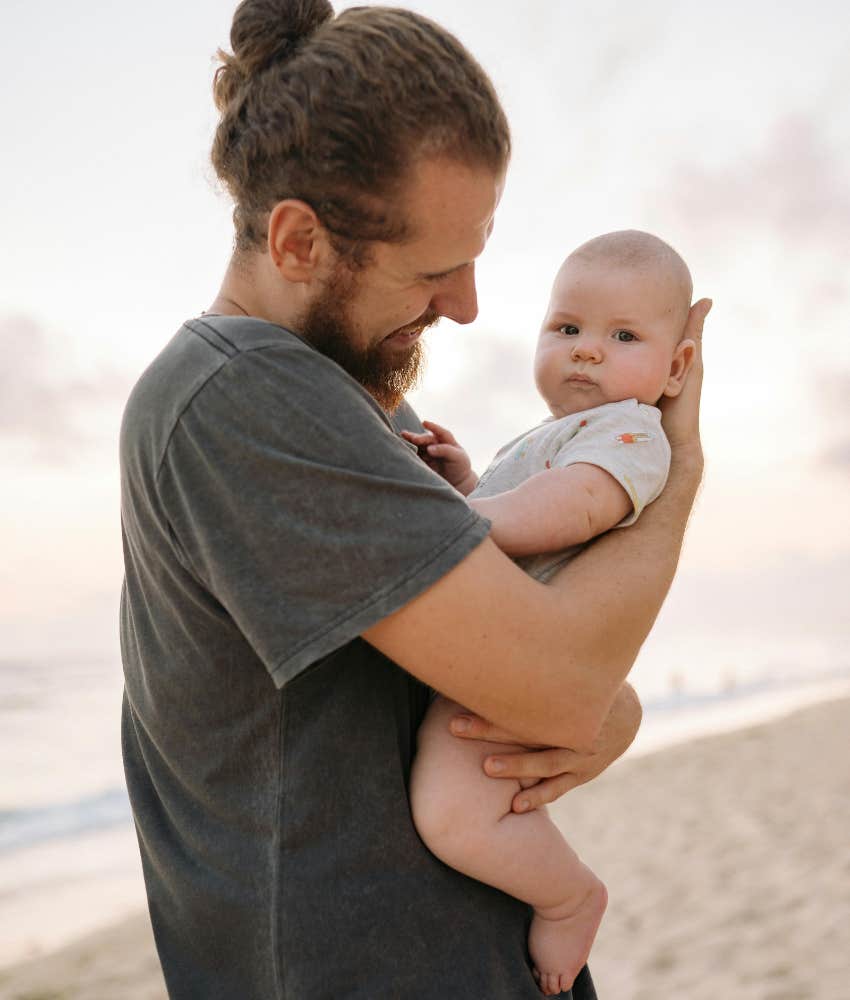 Healthy baby who looks like his father