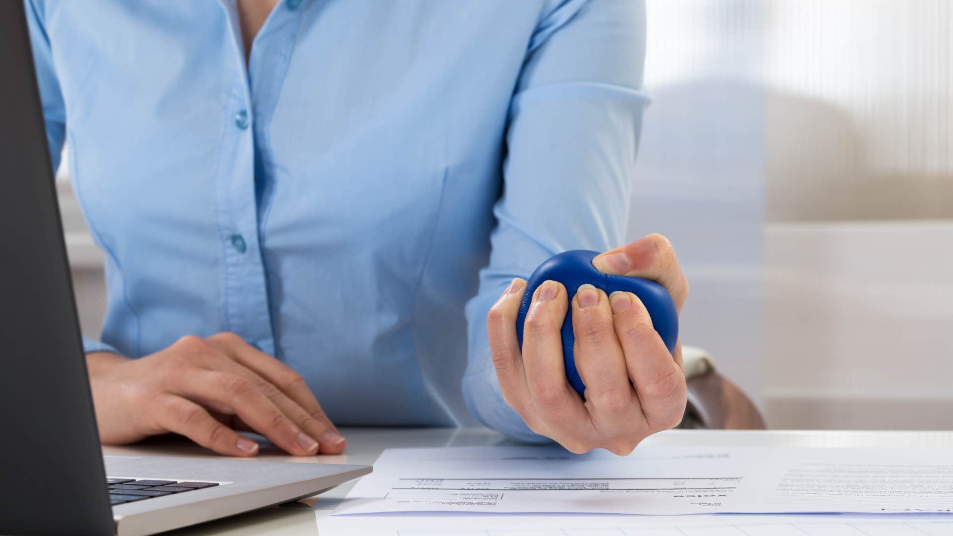 woman with the magic habit of keeping a stress-relief item