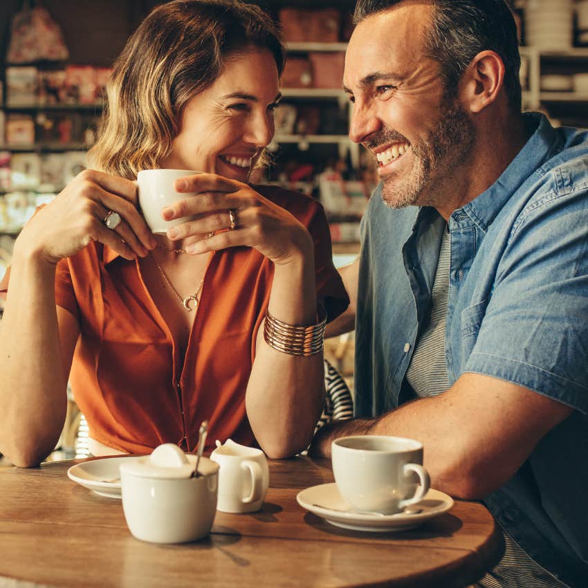 couple on a date where the guy is starting to get serious