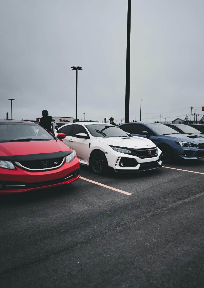 cars left in parking lot overnight
