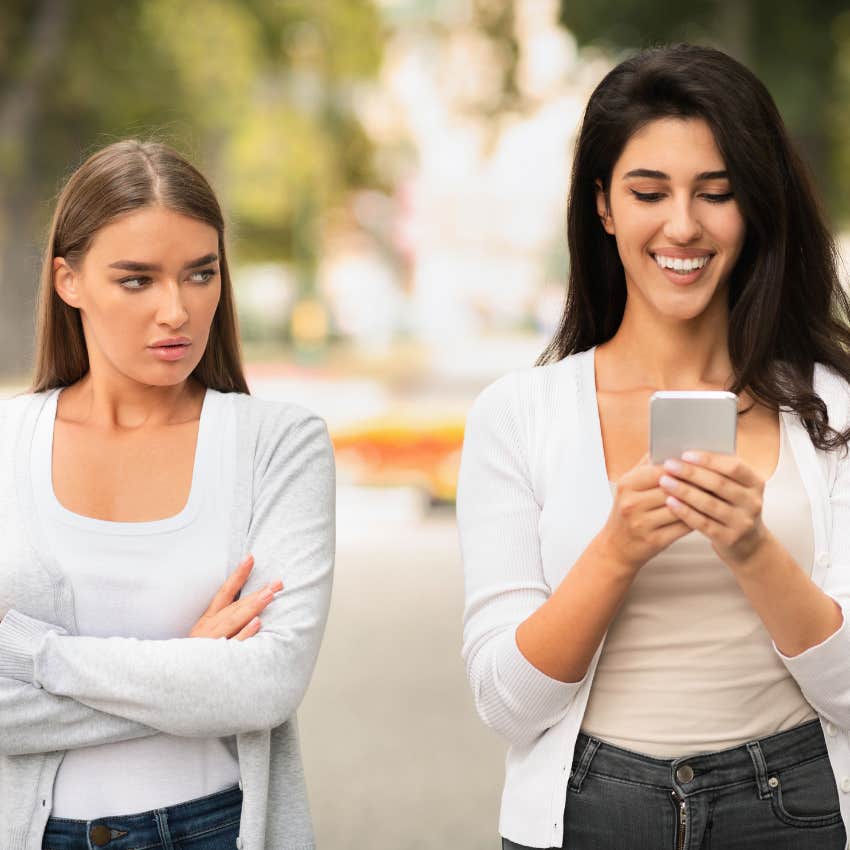 woman who is still attached to the emotion of jealousy