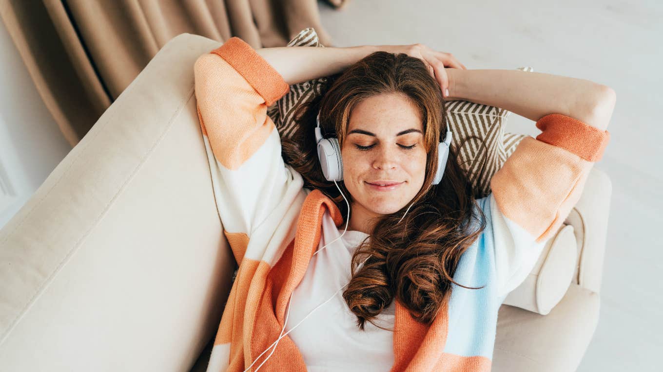 woman enjoying being lazy