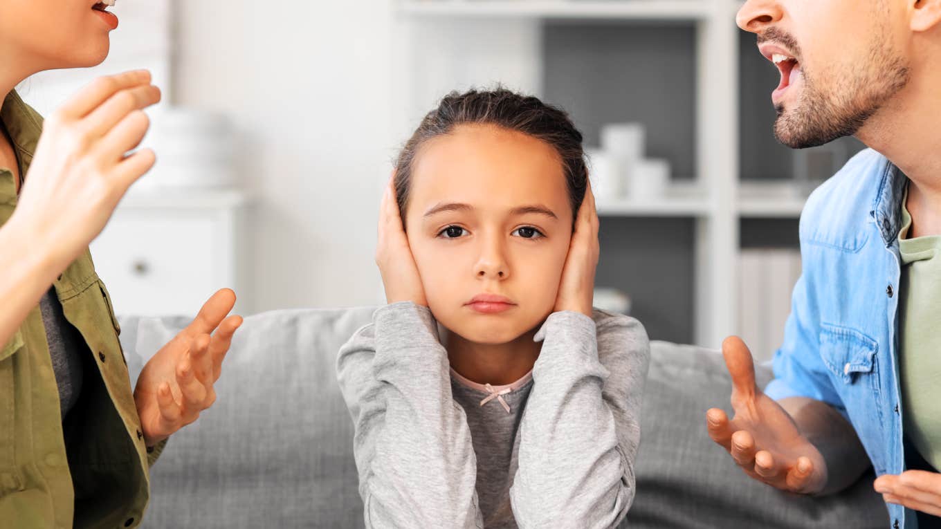 Child in the middle of parents breakup. 