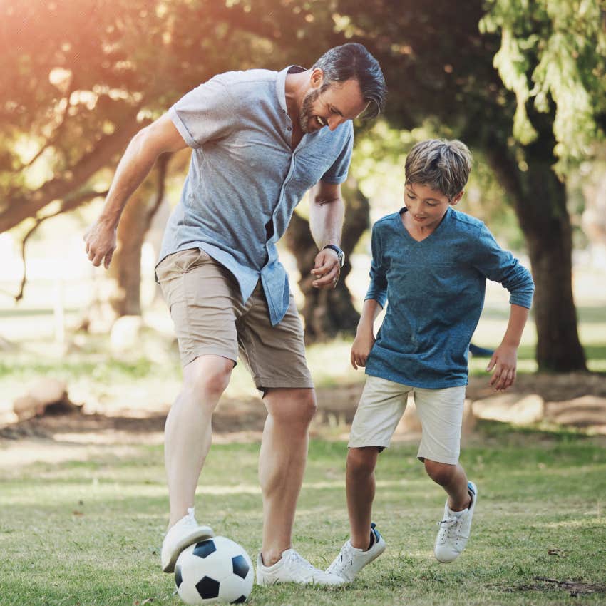 father who is raising child with strong conscience as he emphasizes good sportsmanship