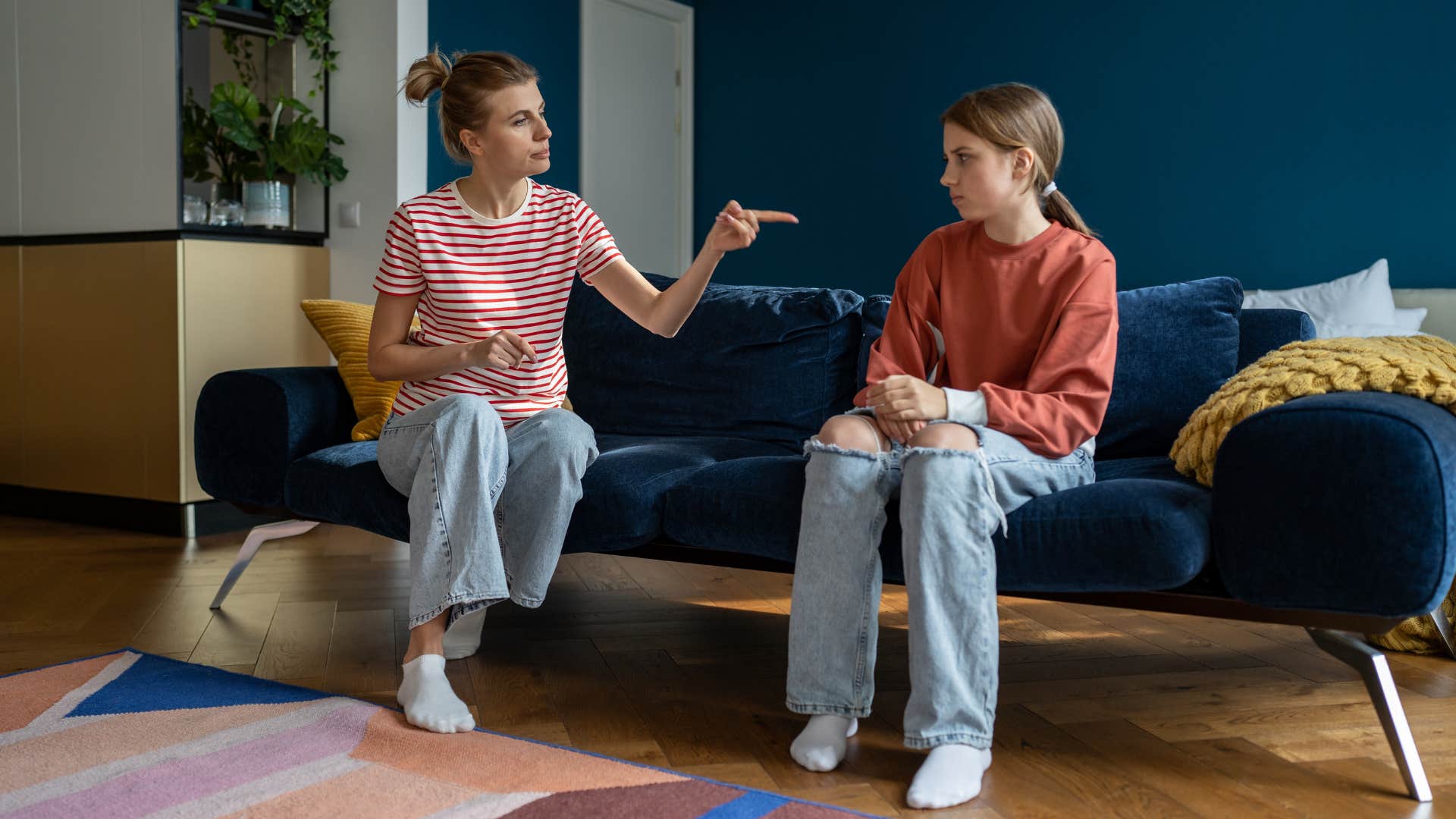 mom punishing preteen daughter for mistakes