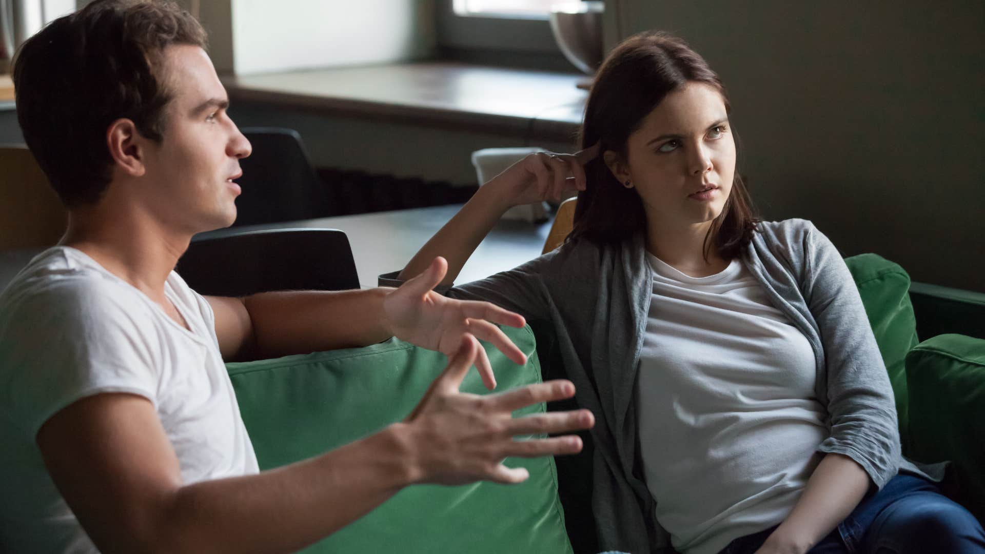 narcissistic man using code words with annoyed partner