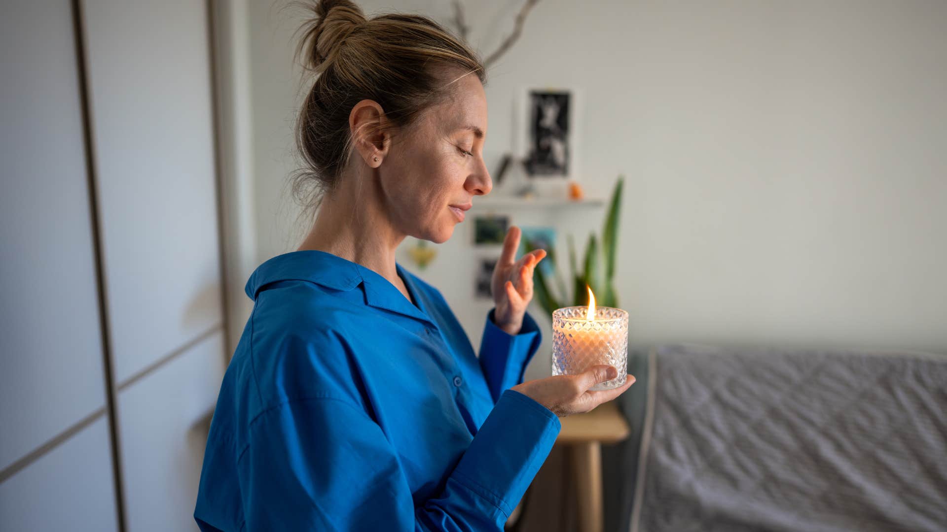 woman making the most of each day with her sense of smell