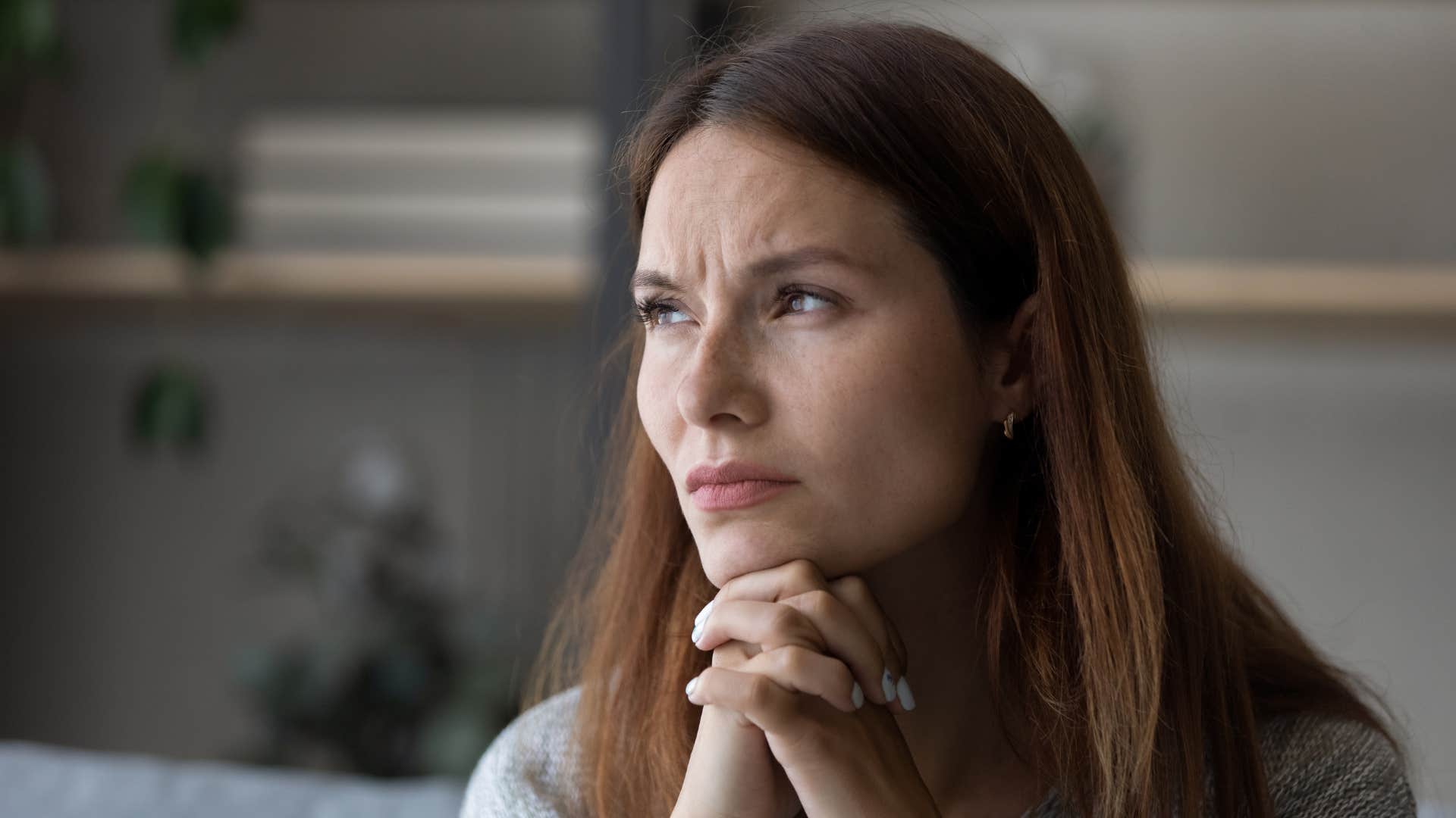 woman who is struggling to think for herself