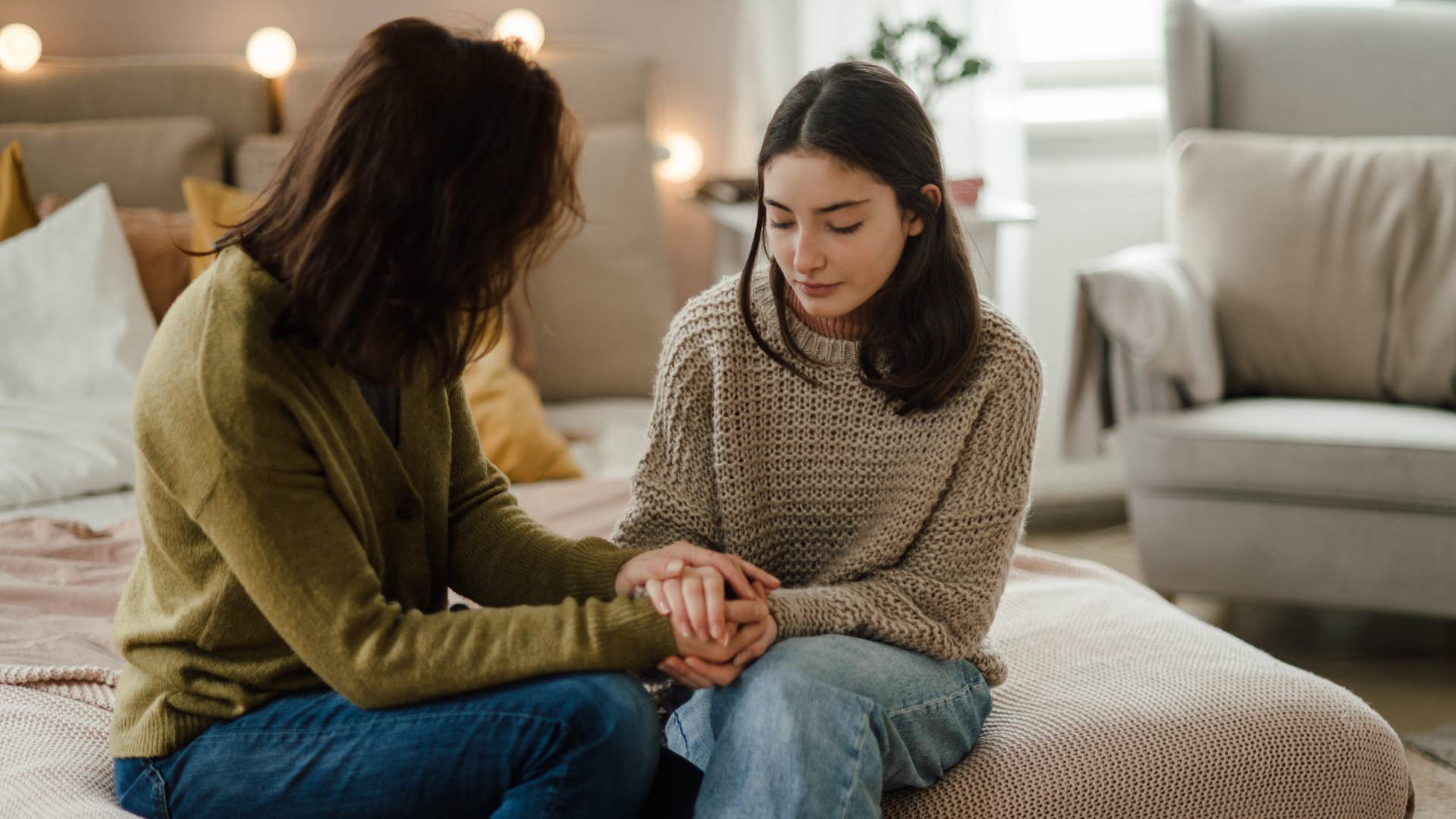 woman comforting daughter telling her you'll understand when you're older