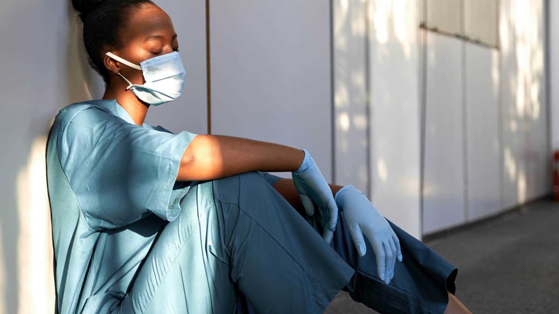 stressed hospital worker needing a break