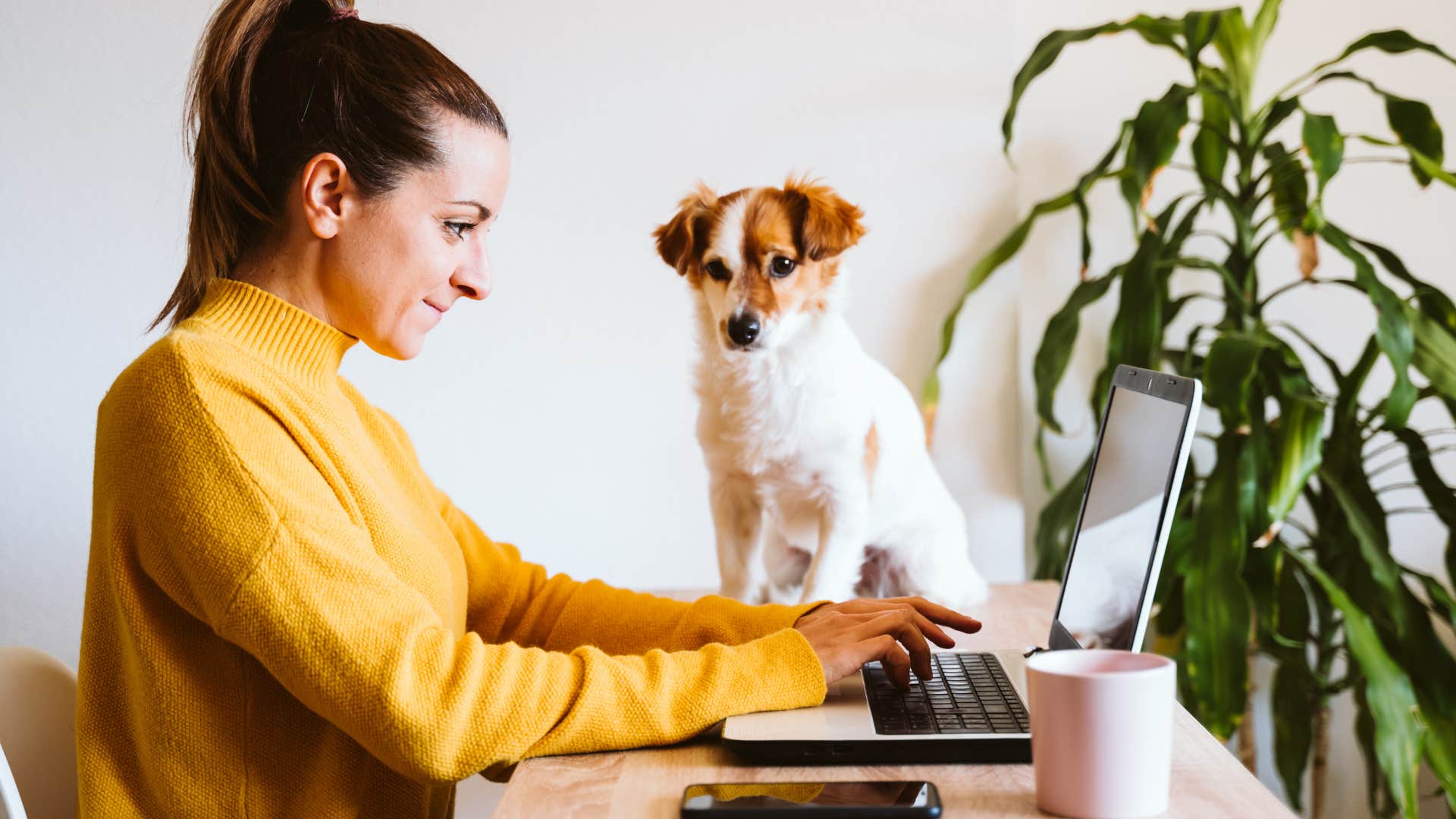 Lonely person with dog