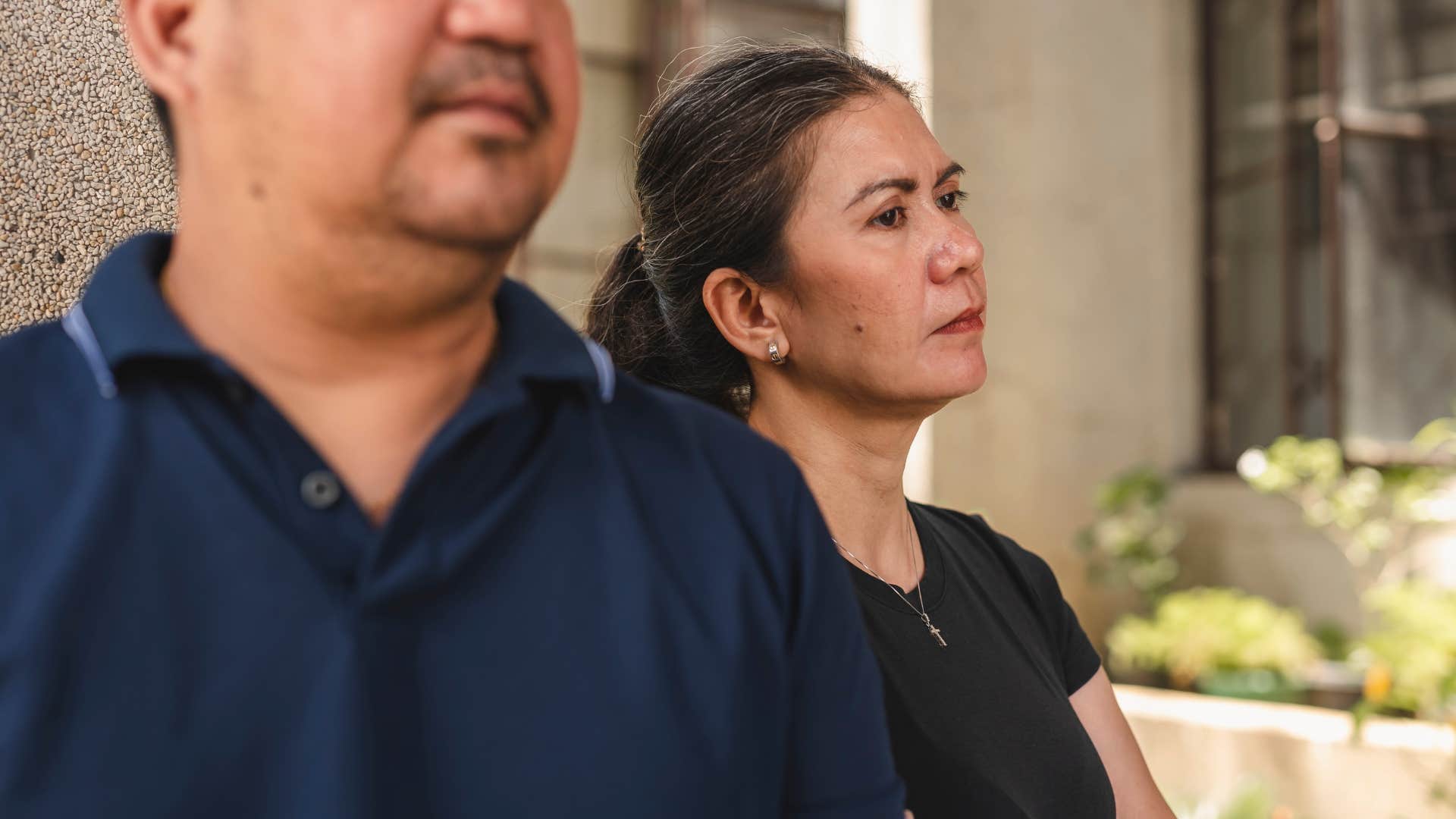 woman noticing silence in a conversation with partner