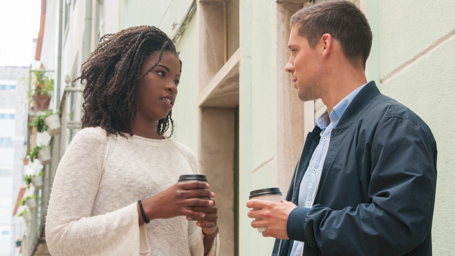 woman telling the truth to a stranger