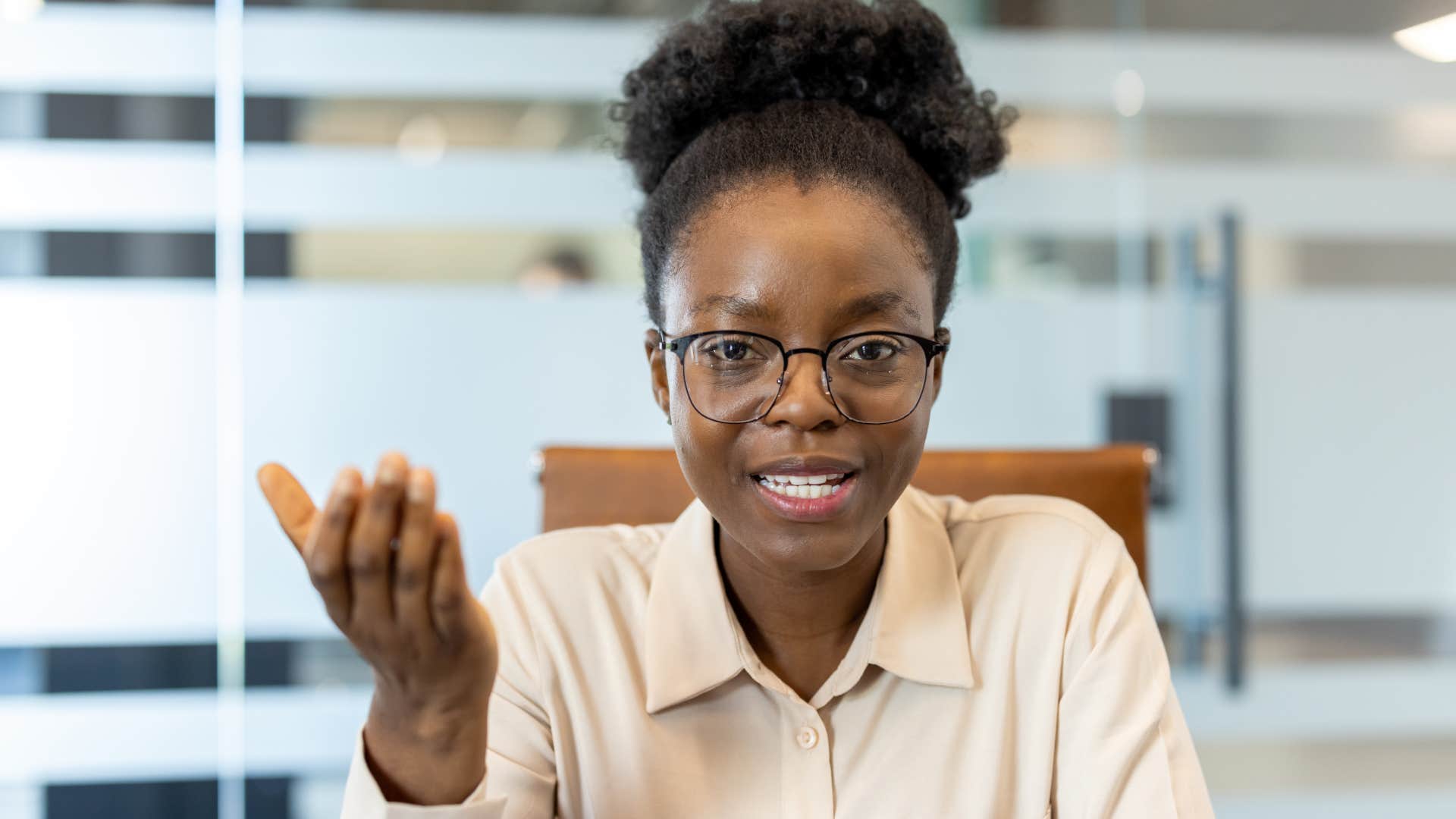 Woman asking "Did you mean for that to be condescending?" at work.