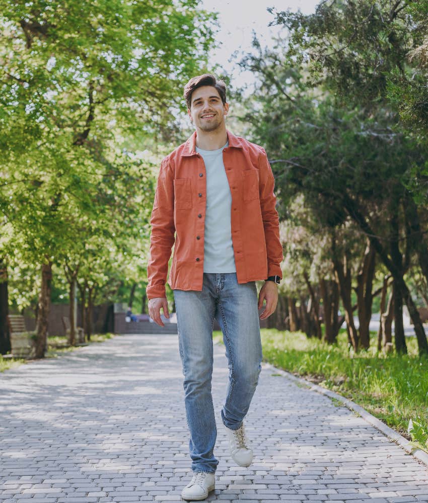 lazy man going for a walk