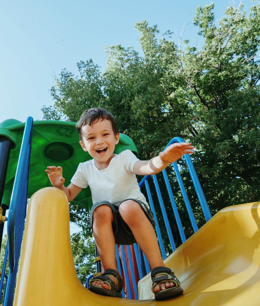 child breaking rules at playground
