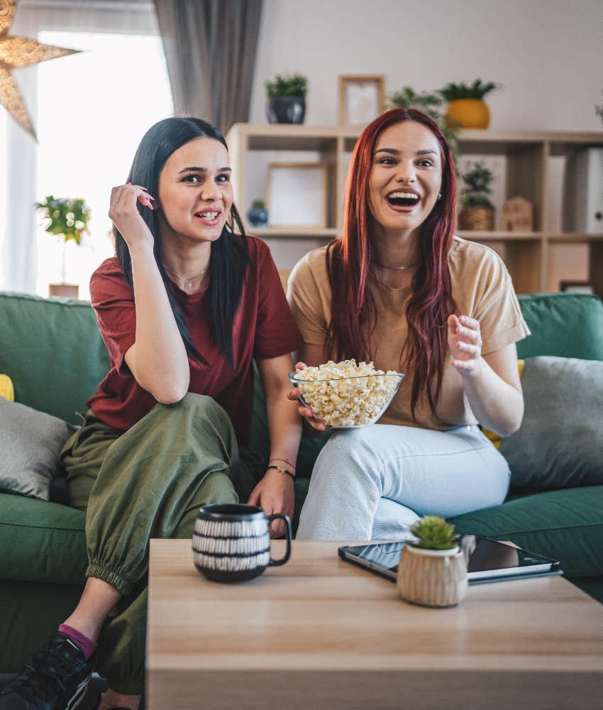 women watching reality tv