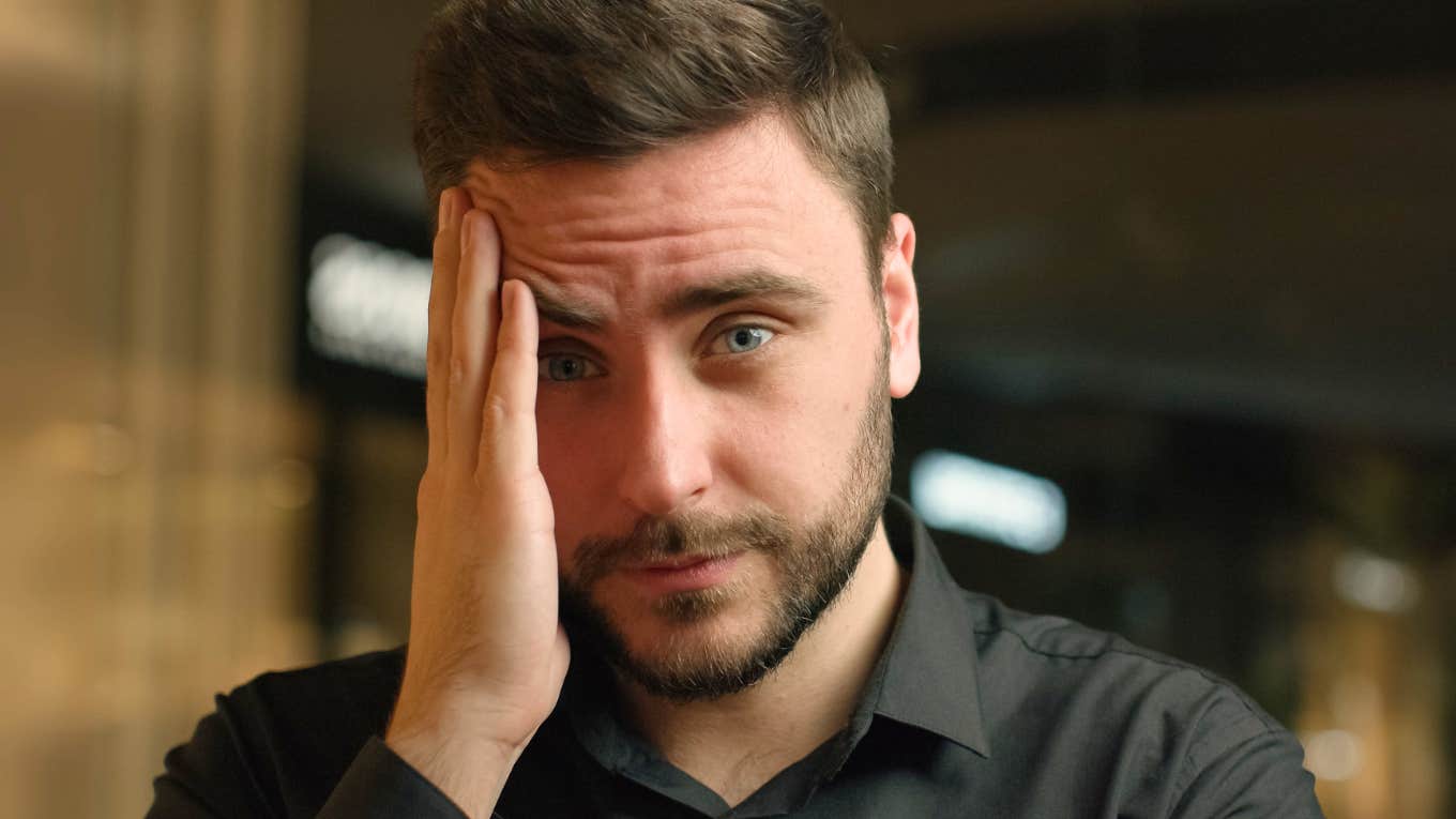 Why Relationships Seem To Be So Hard For Men, According To Regular Guys Man struggling in relationship.