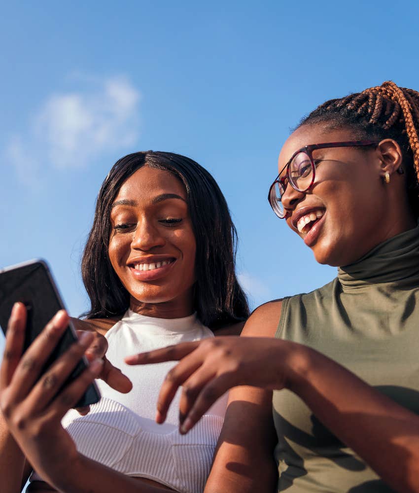 Two women read a man's text asking why they are really single