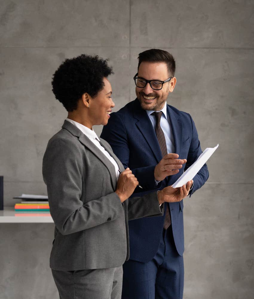 sales engineer making a sale with a client