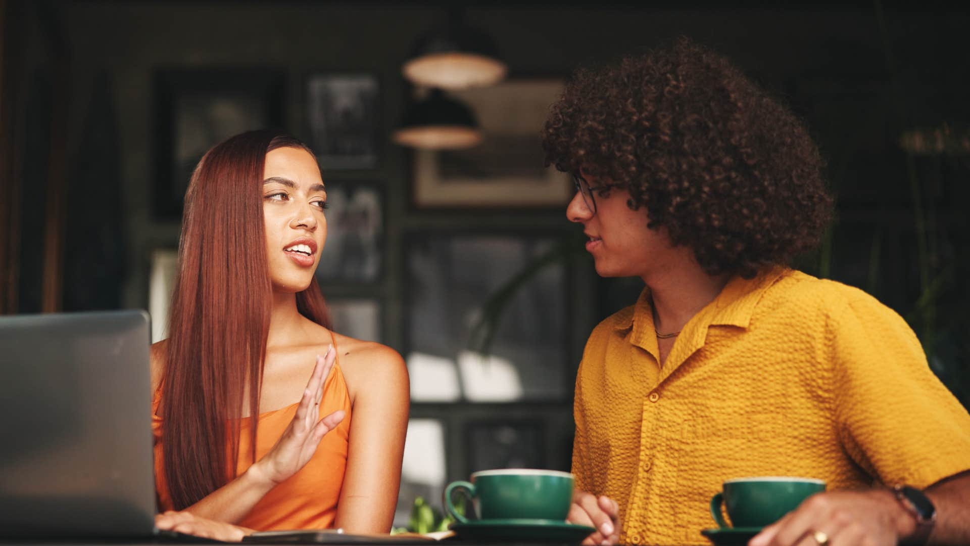 Uninterested woman avoids conflict by saying she's busy
