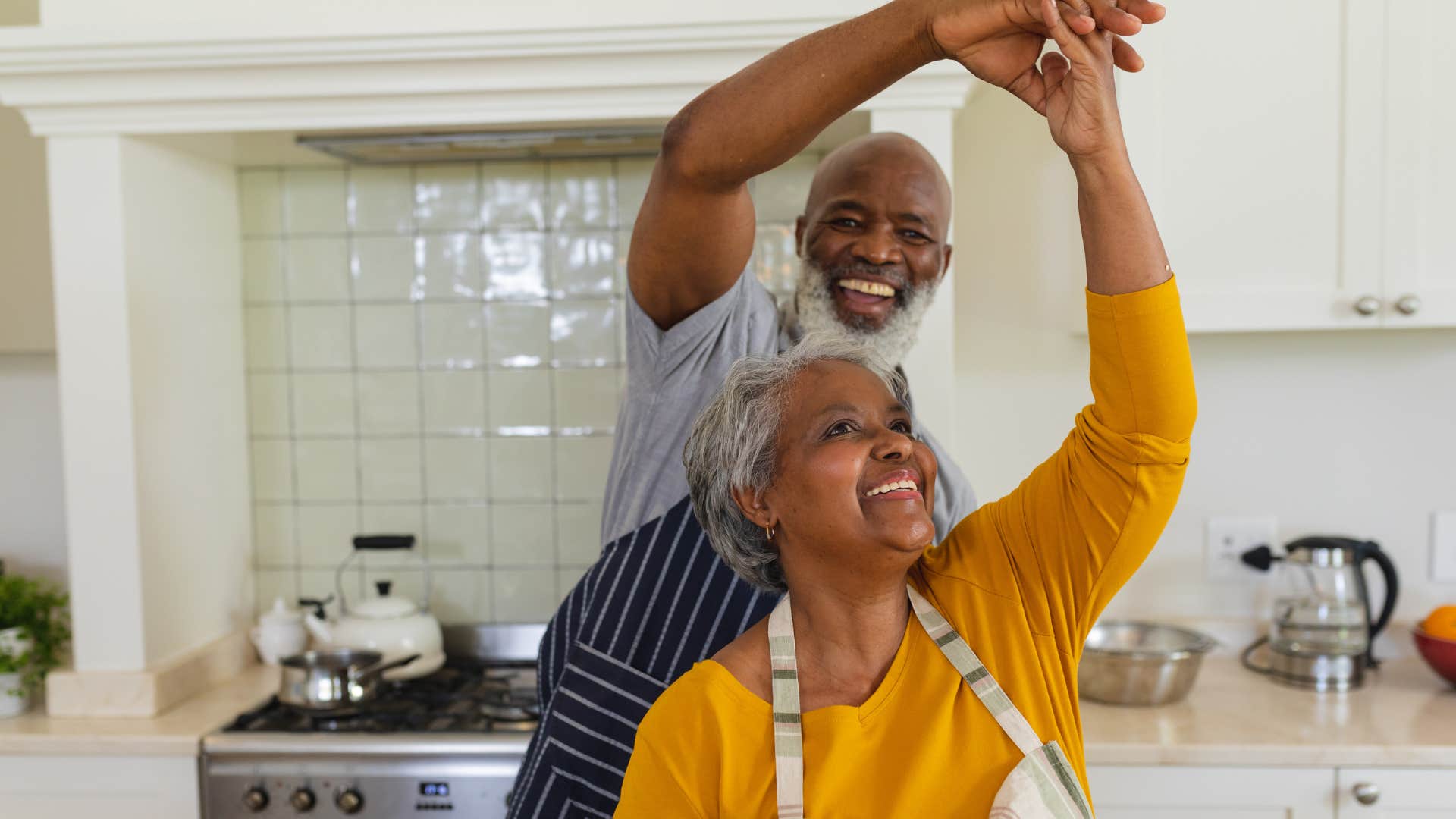 woman who appreciates the little things dancing with her husband
