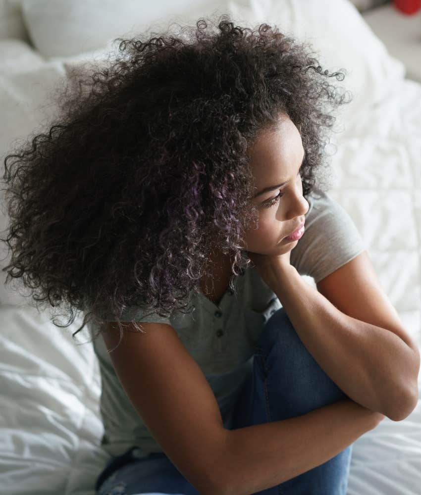 Person thinks about relationship