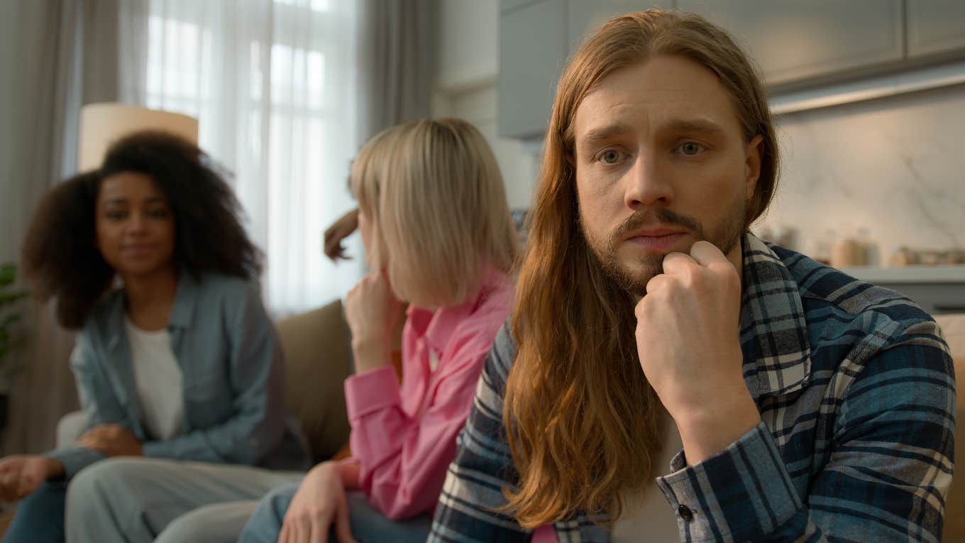 man feeling shut out by friend group
