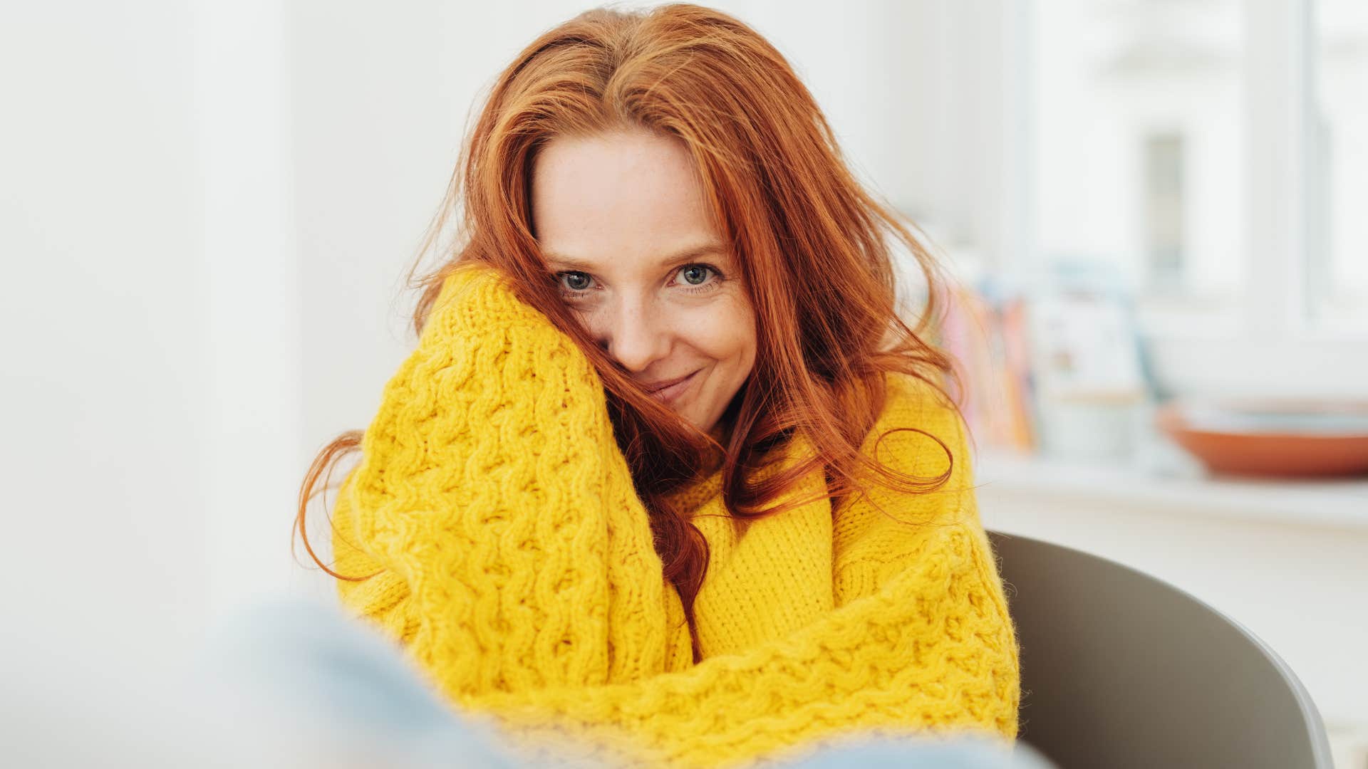 mysterious young woman smiling