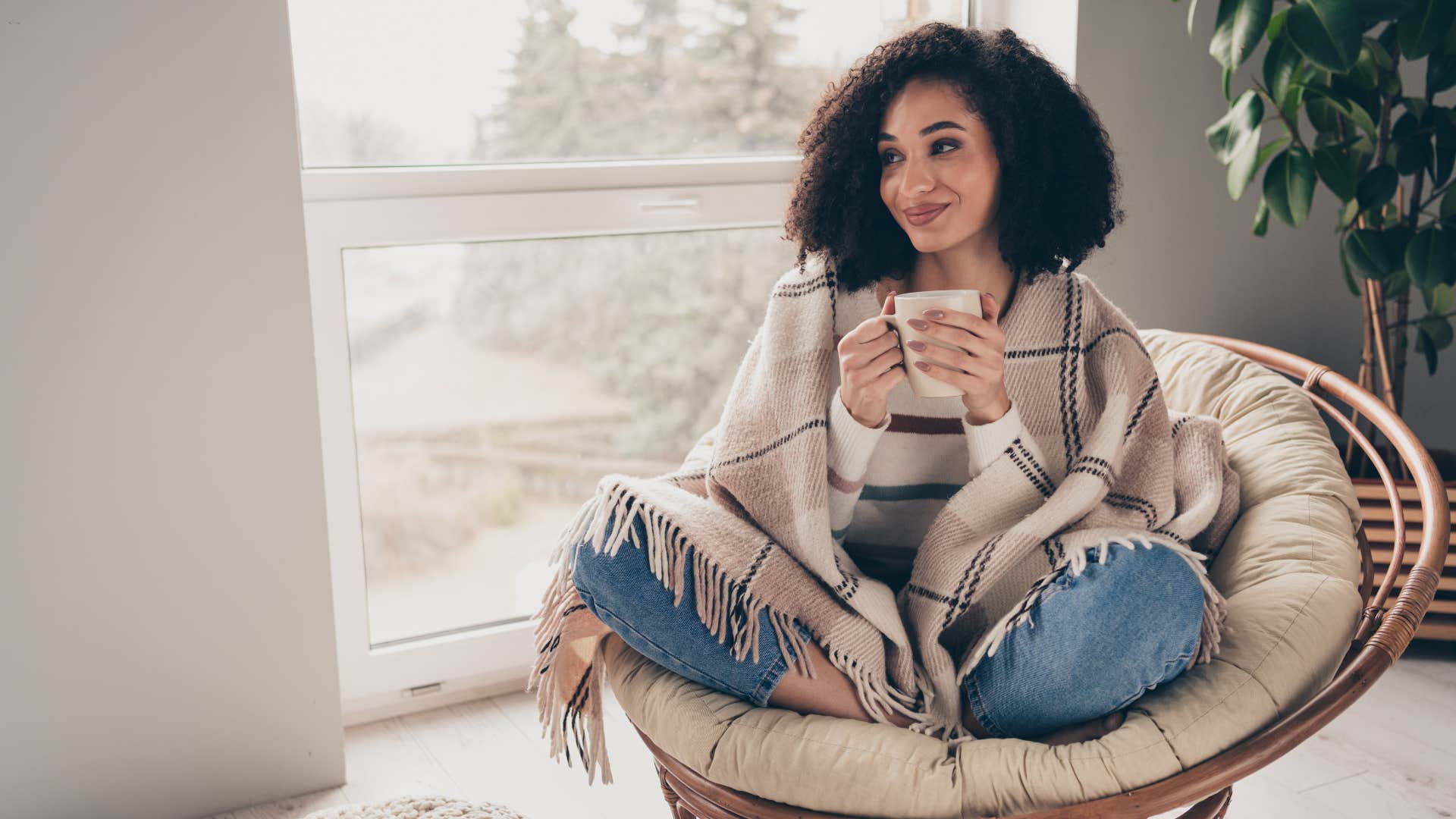 lone wolf woman spending time alone happy