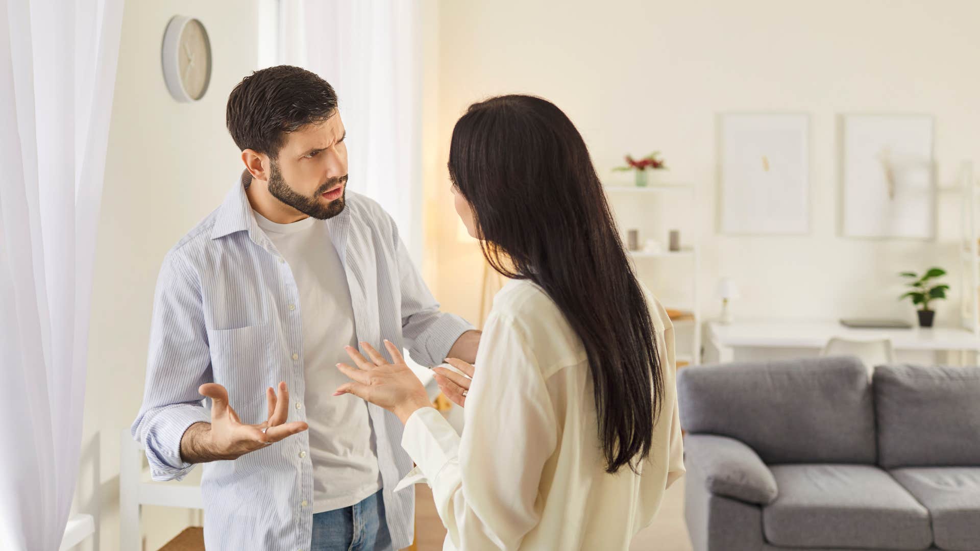 woman who is nagging partner way too much as he acts out