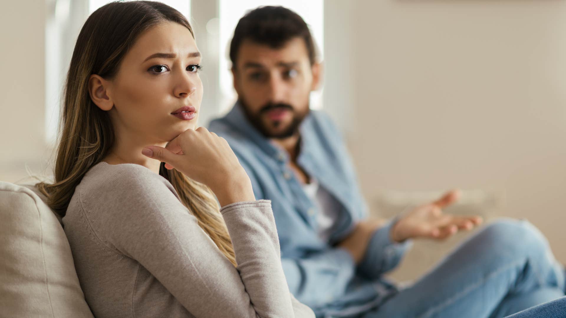 Man who oversteps boundaries arguing with his wife.