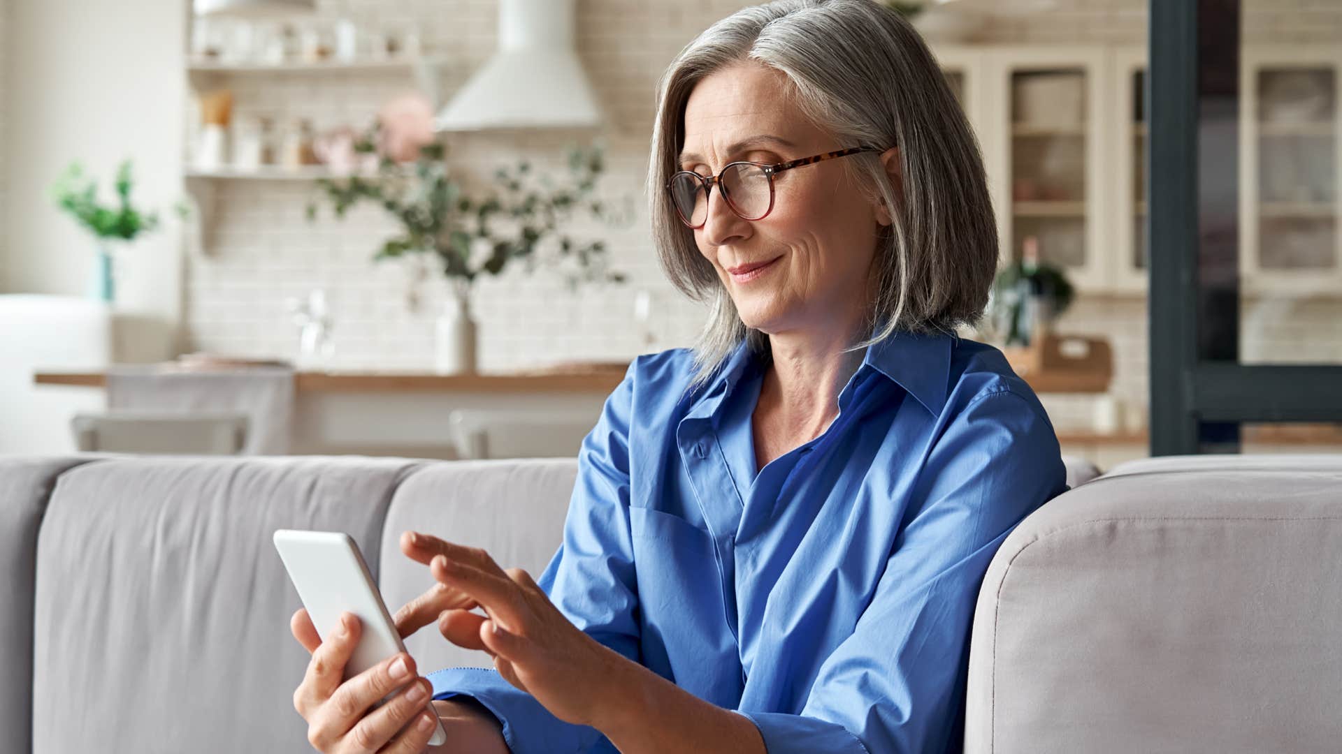 Woman with a million subscriptions she doesn't use sitting at home.