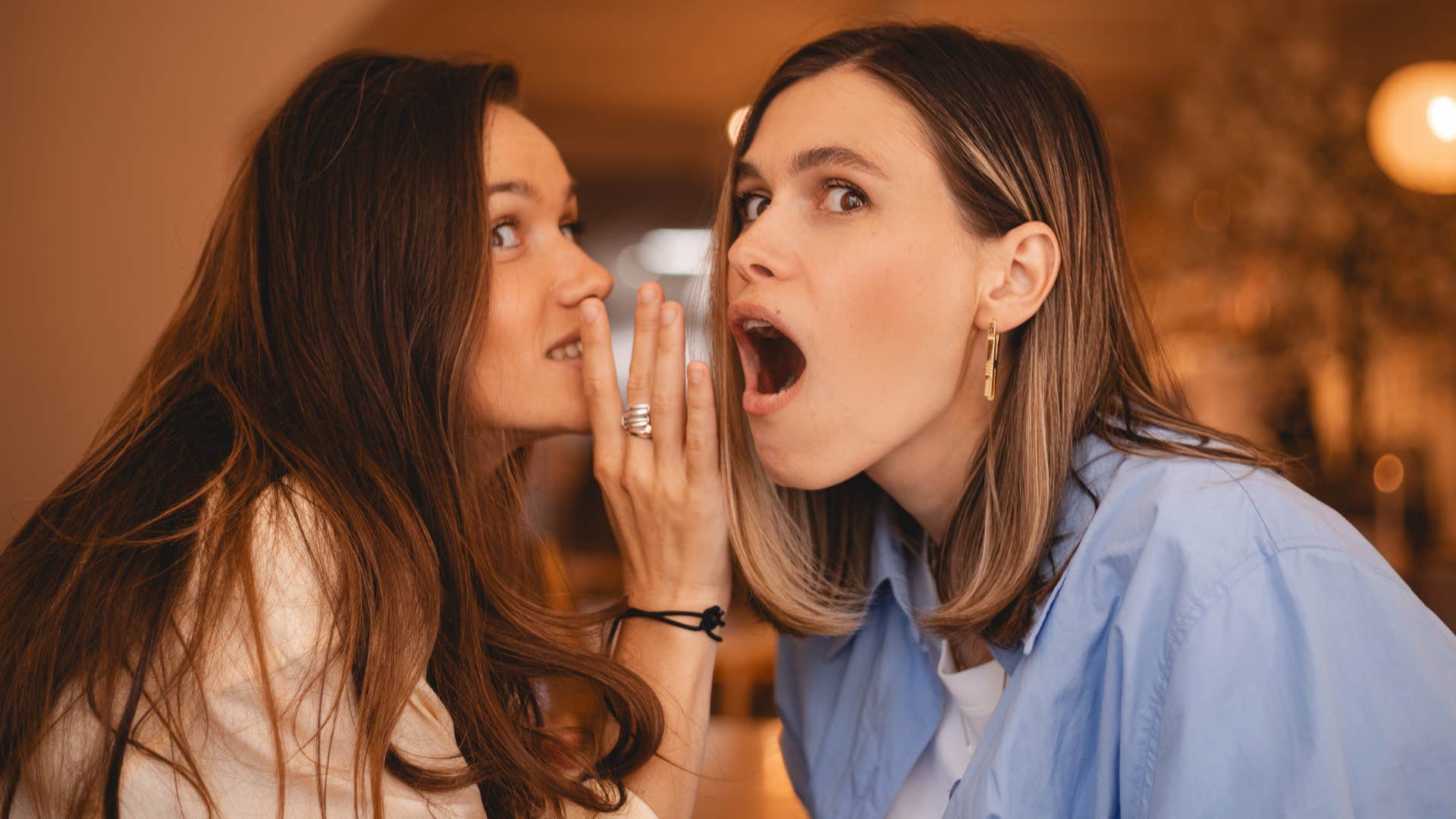 woman comparing herself to someone's partner or friend out loud because she's desperate for friends and trying too hard to be liked 