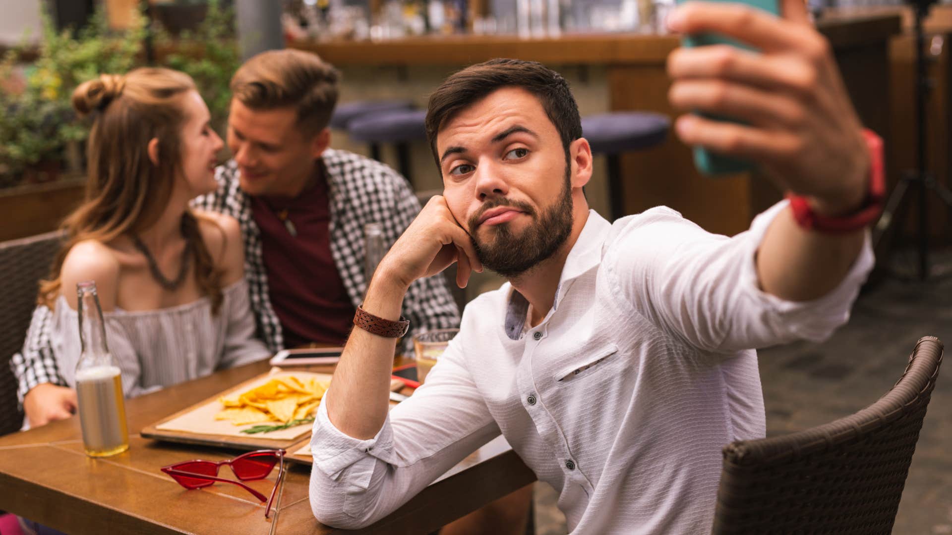man says yes to everything just so people like him because he's desperate for friends and trying too hard to be liked 