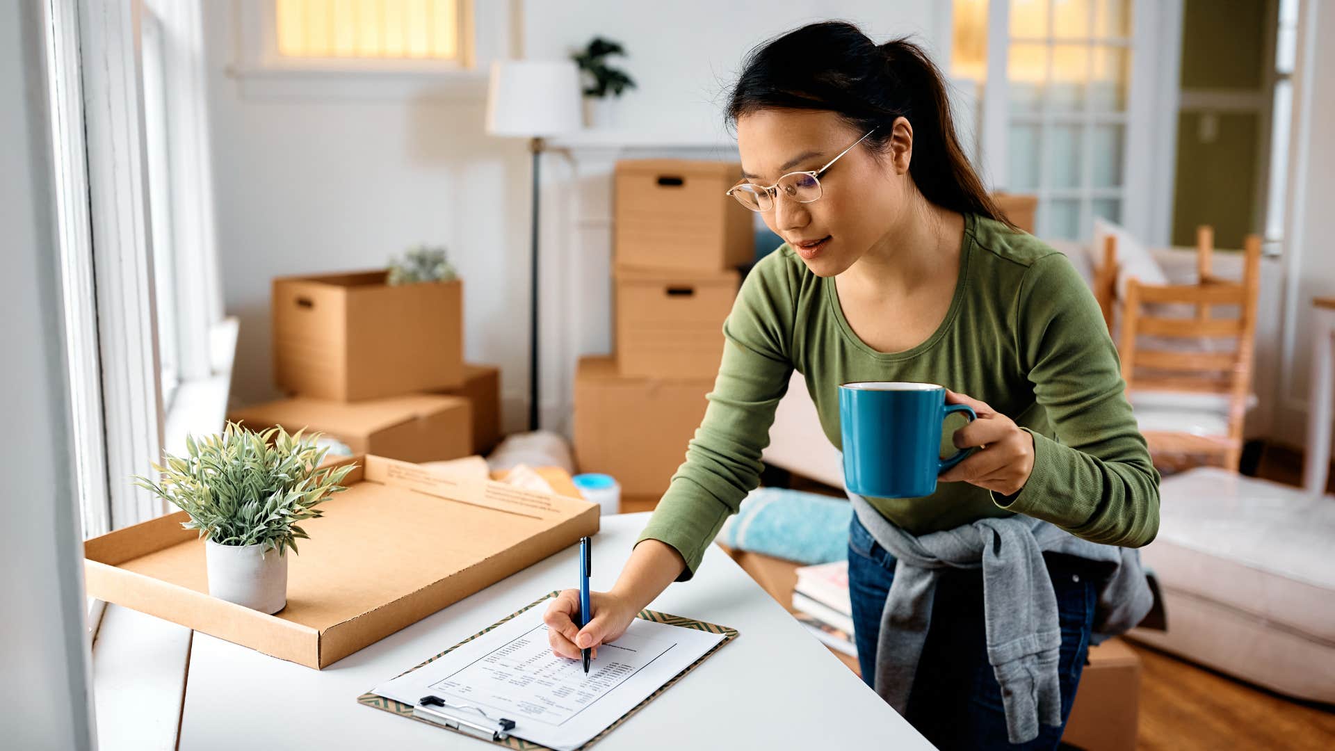 woman with the habit of organization to improve her life